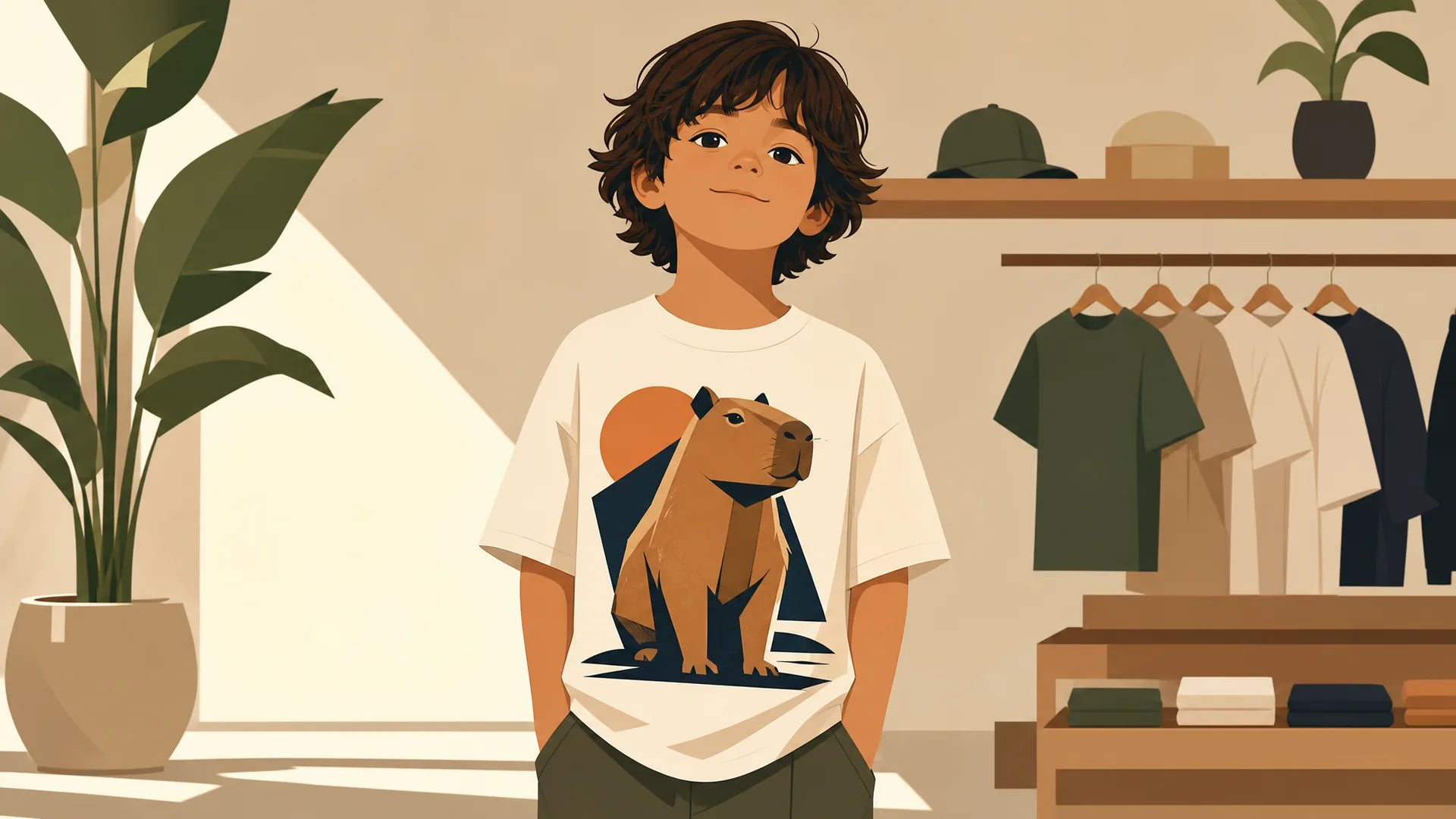 Kids Capybara Tee: Bold Statement Graphic for Children