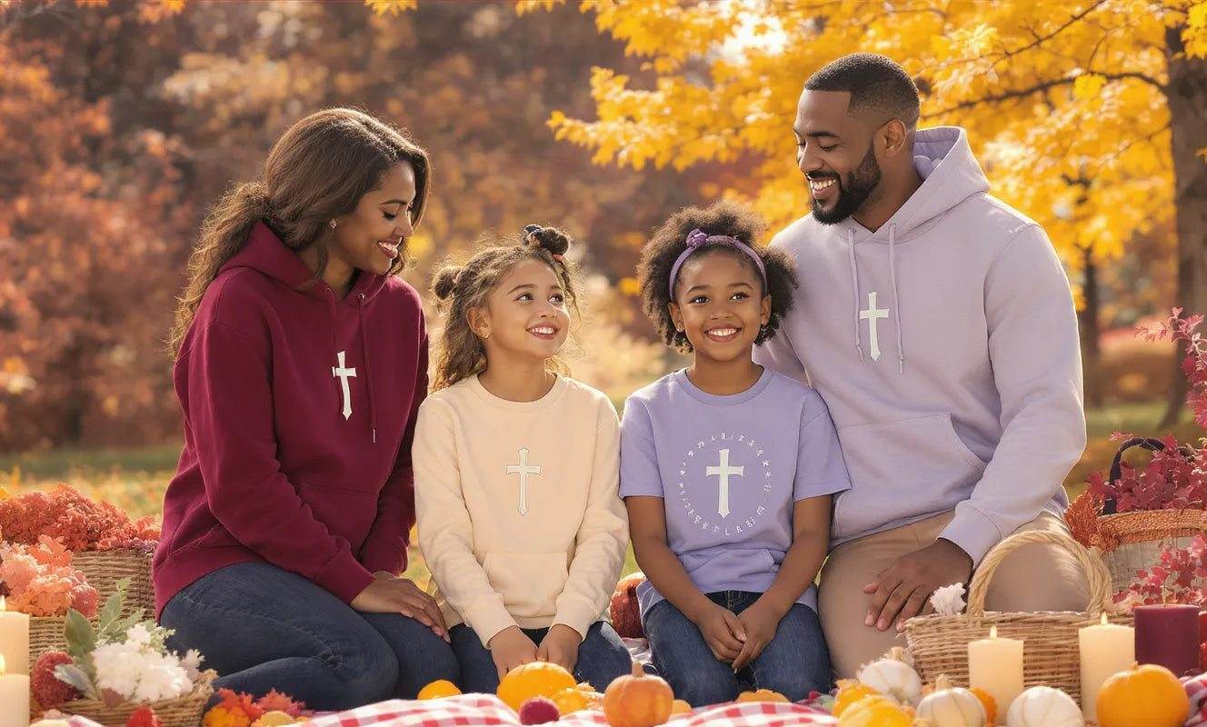 Advent and Lent Christian apparel featuring jewel tones, candle motifs, star imagery, and eco-friendly fabrics for 2025 faith fashion trends