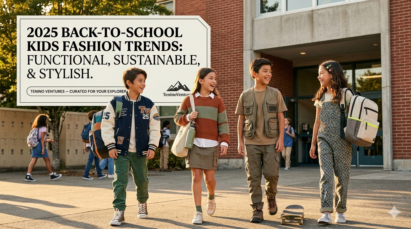 Children showcasing vibrant and sustainable back to school kids fashion trends 2024 with comfortable and stylish outfits