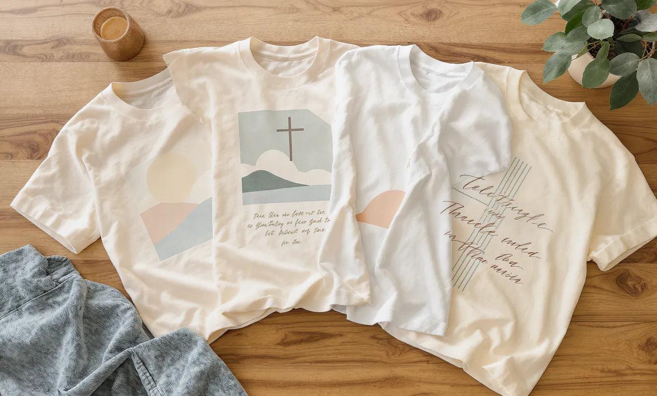Aesthetic Christian t-shirts blending modern design with faith-inspired scripture for 2026 trends