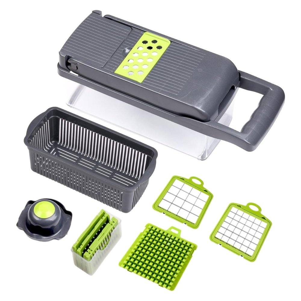 16 in 1 Multifunctional Vegetable Chopper with multiple blades and container for easy meal prep