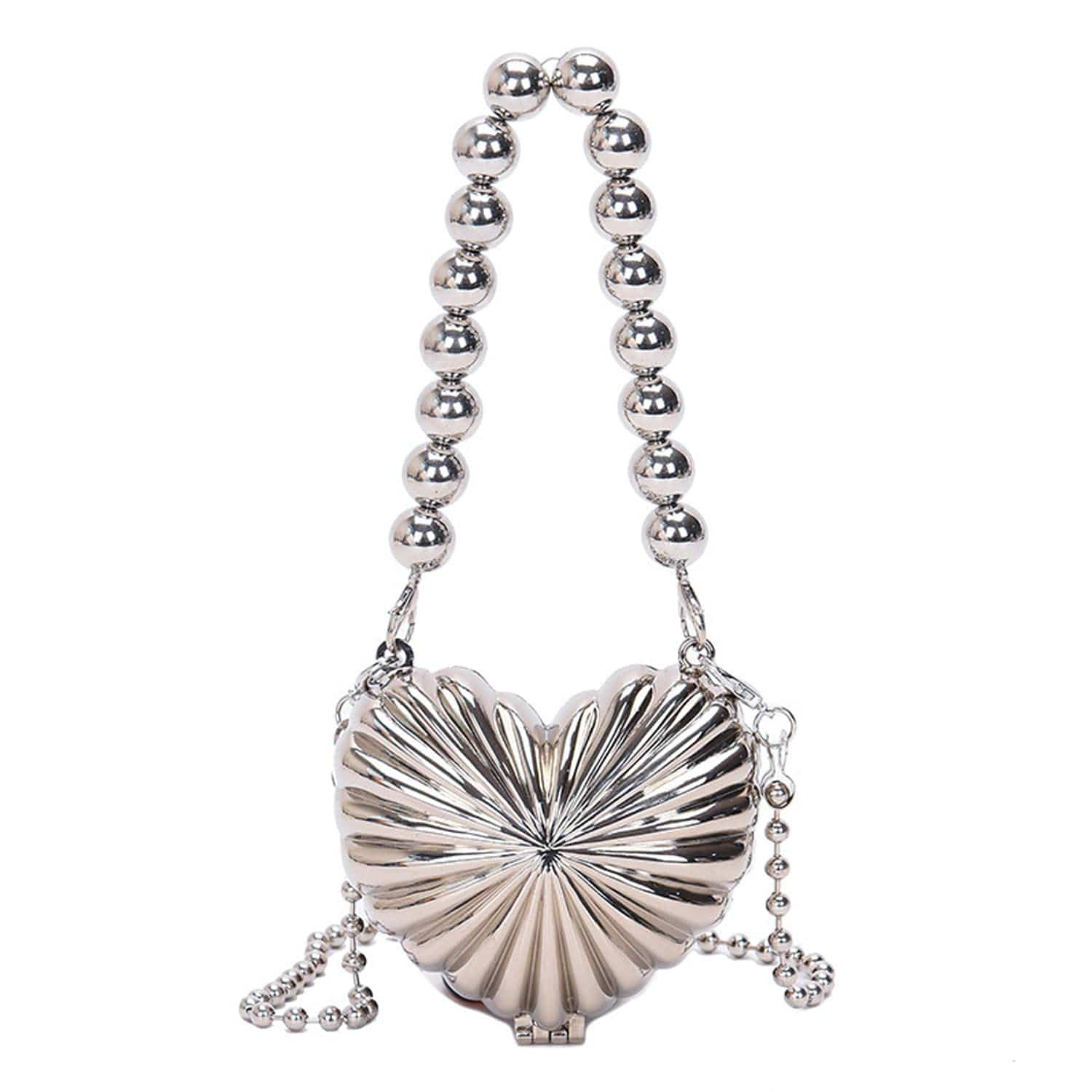 Zenosy Pearl Elegance Mini Handbag with pearl accents and detachable chains for versatile wear