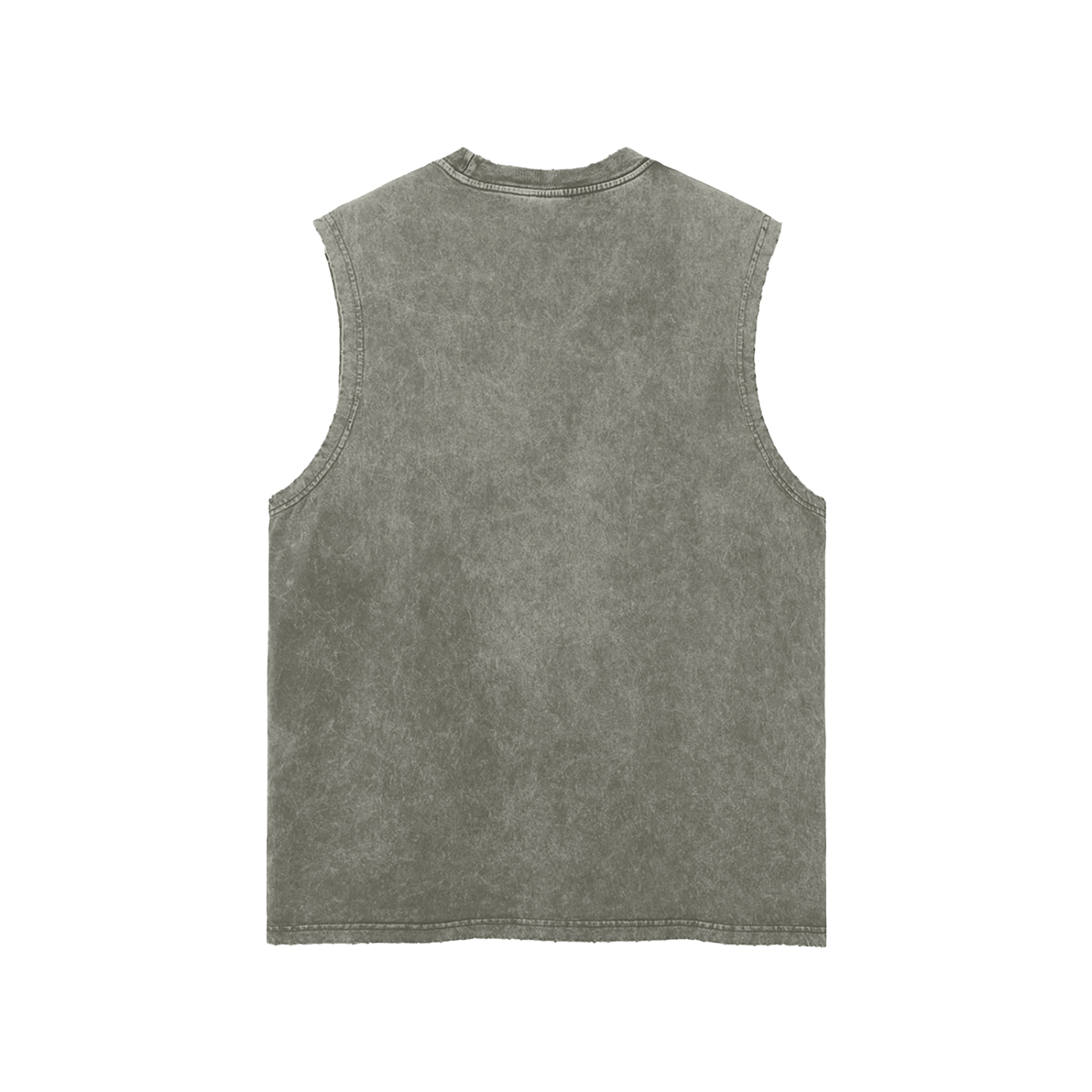 Snow Washed Frayed Hem Tank Top – Unisex Cotton Sleeveless Shirt