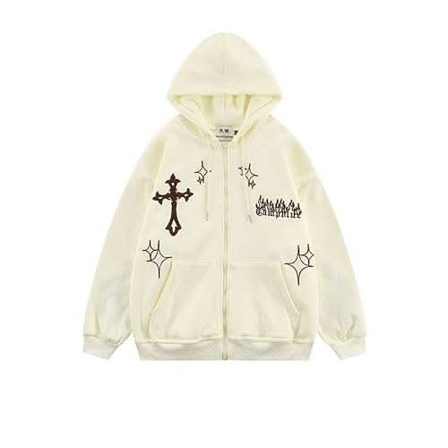 FlameCross Y2K Oversized Hoodie with bold flame graphics and relaxed streetwear fit