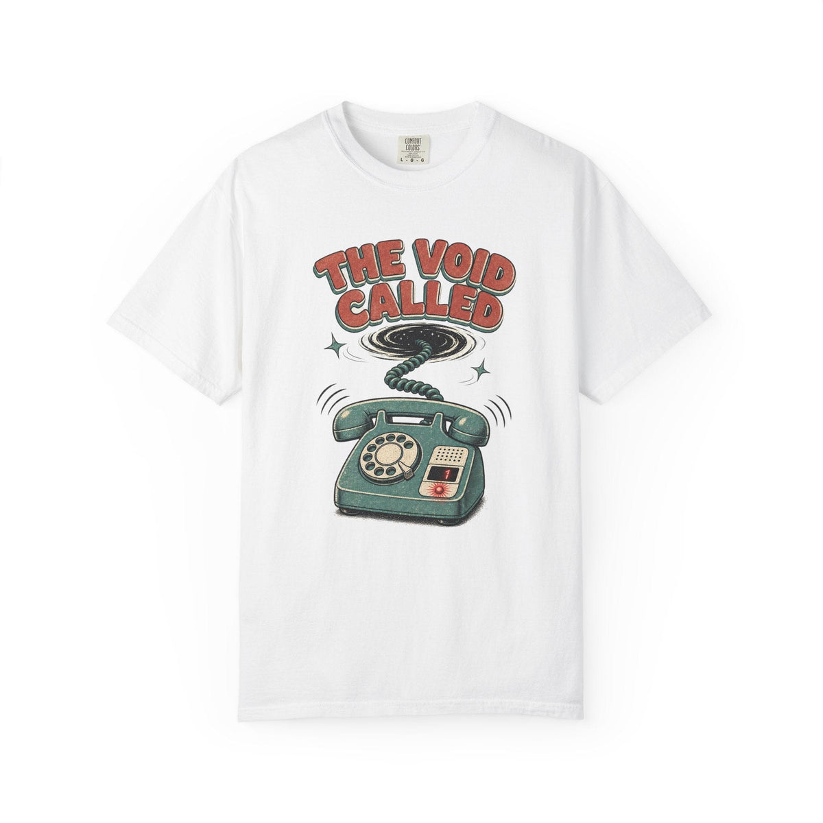 Vintage Telephone T-Shirt with rotary phone graphic and smoky line on soft garment-dyed fabric