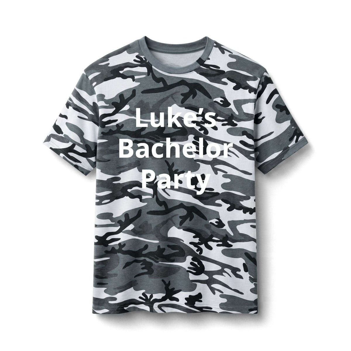 Custom Bachelor Party Camo Tee | Personalized Party Shirt