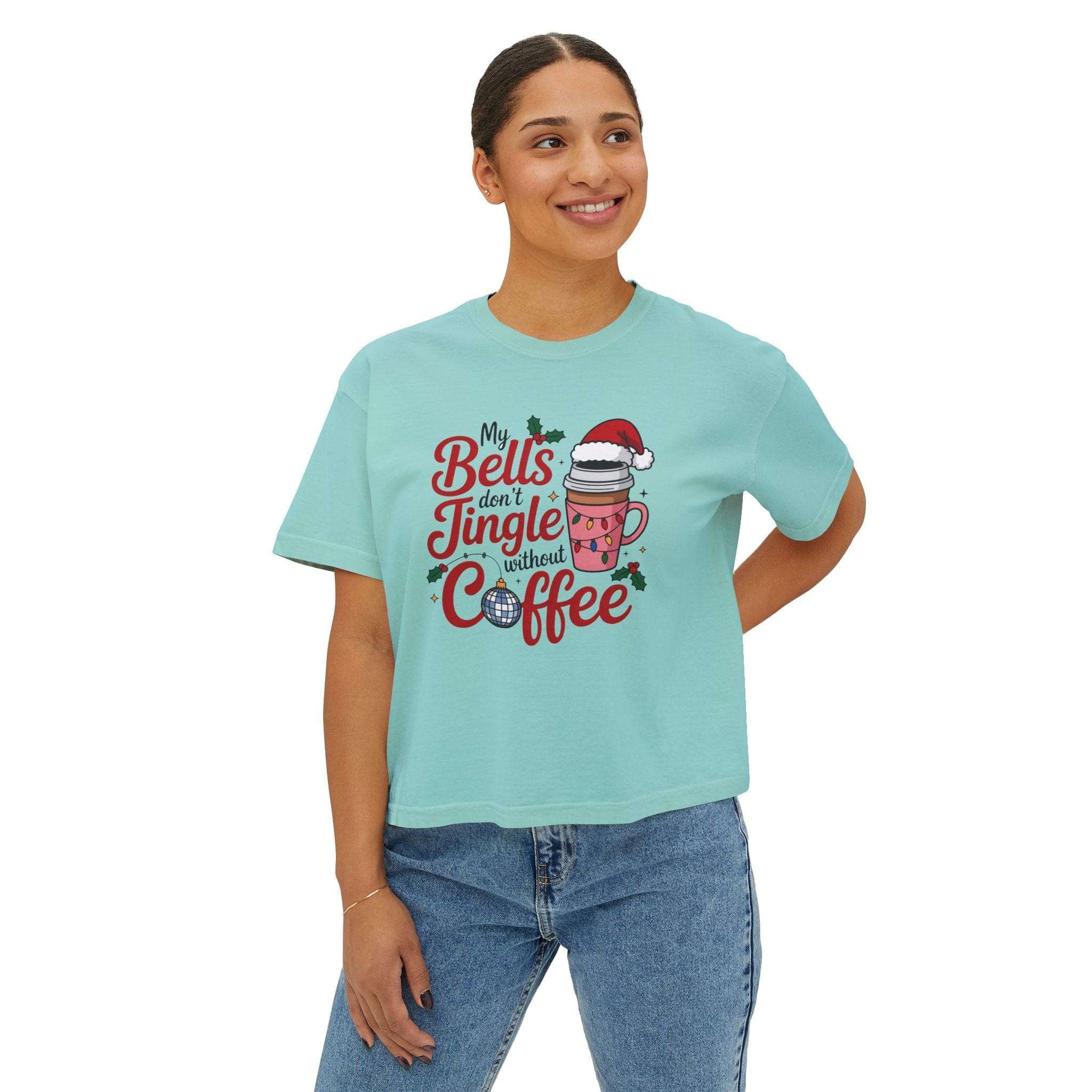 Women's Boxy Tee - My Bells Don't Jingle Without Coffee