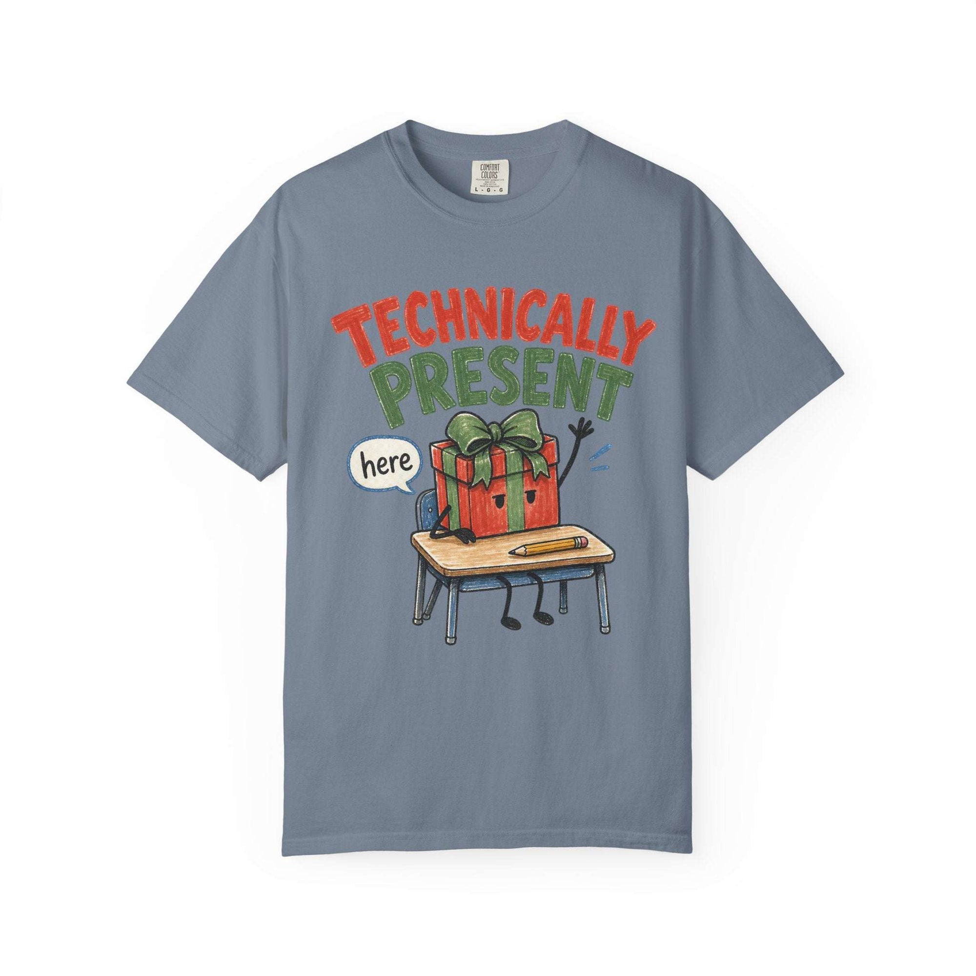 Technically Present Holiday T-Shirt — Funny Christmas Gift Box Graphic Tee