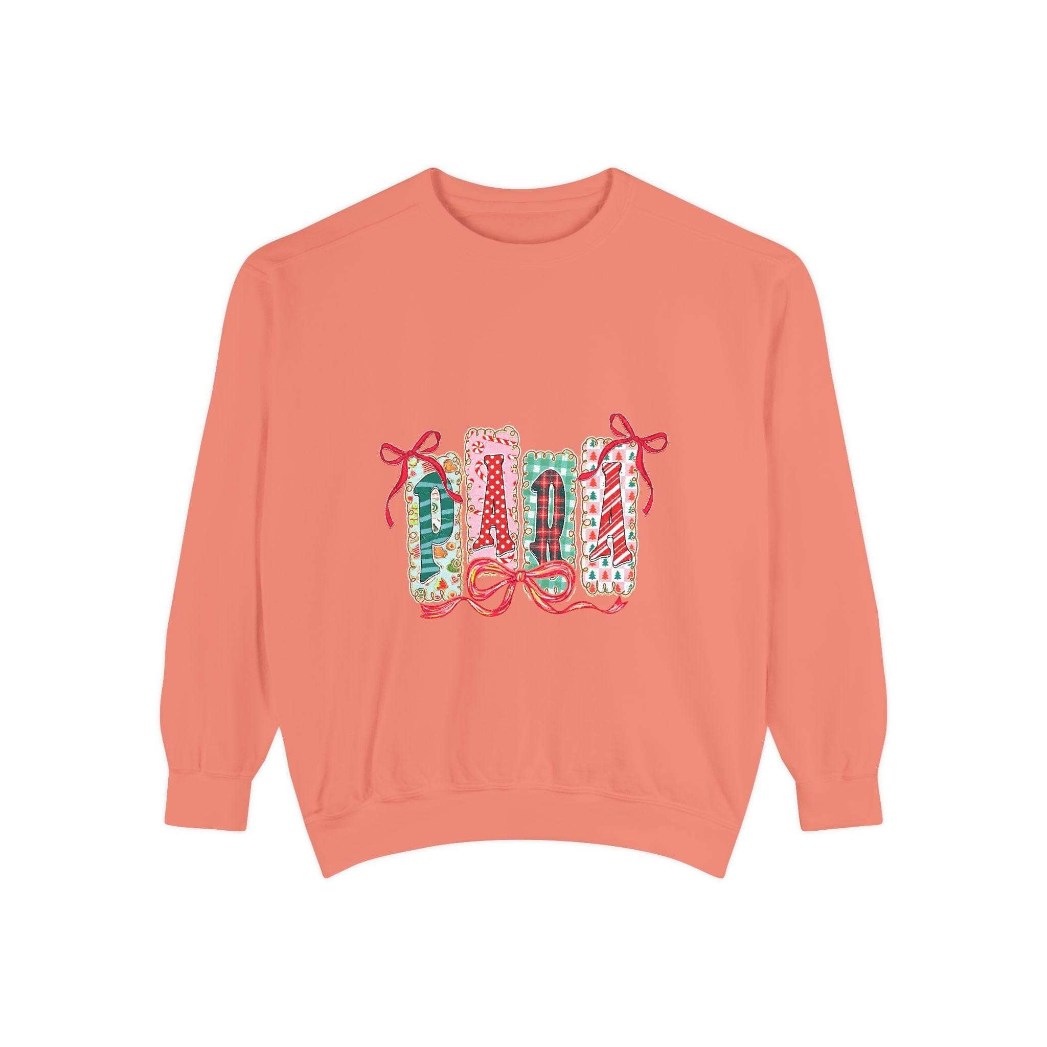 Preppy Christmas sweatshirt in butter color, perfect holiday gift for teachers or para educators, by Printify.