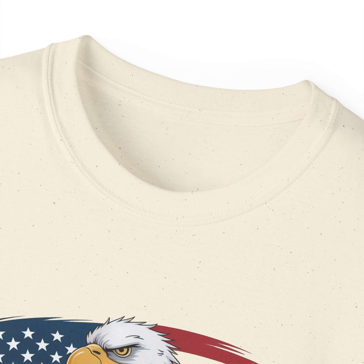Cream Proud Veteran T-Shirt with American flag and eagle graphic, unisex veteran tee shirt design
