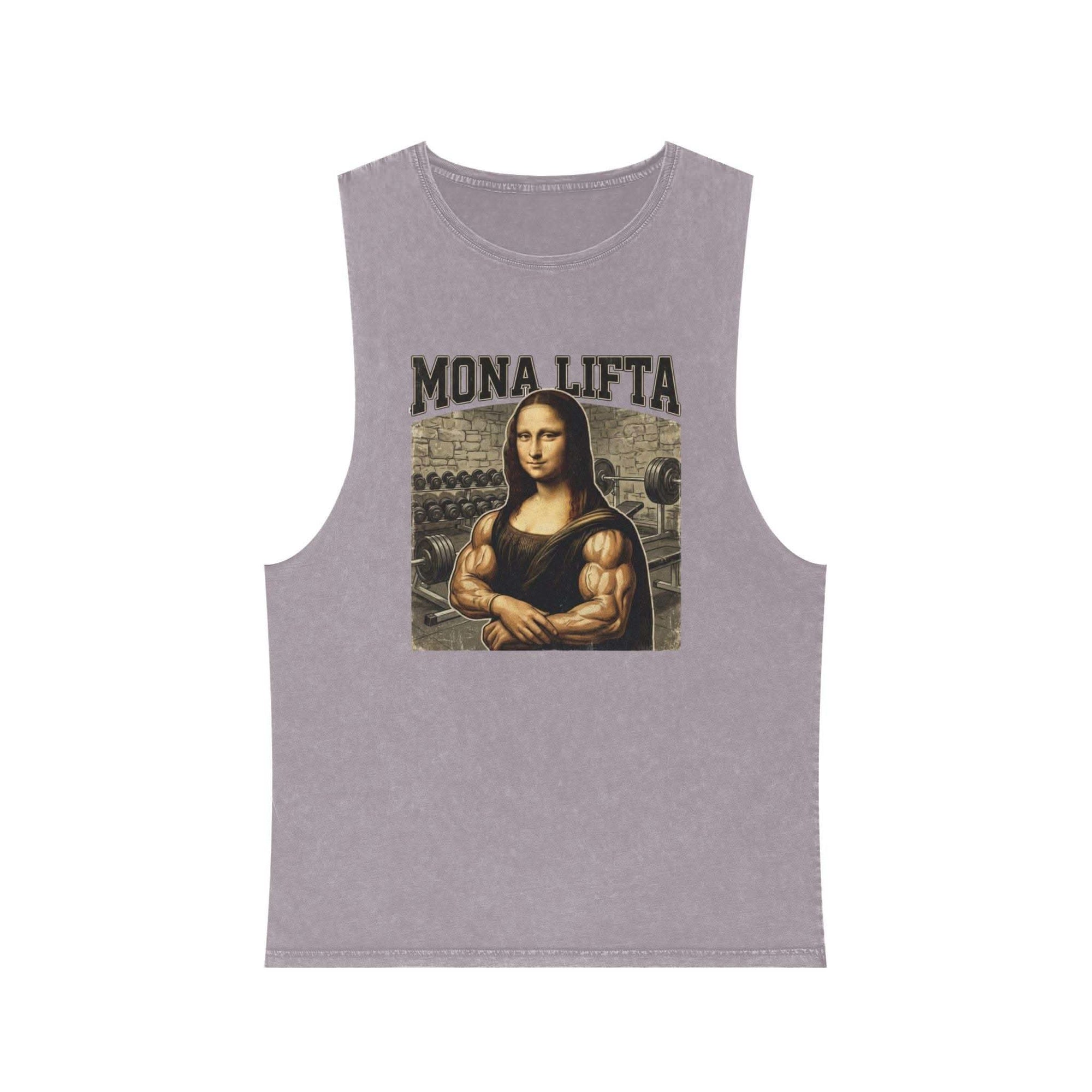 Mona Lifta muscle Mona Lisa tank top | vintage stonewash art tee