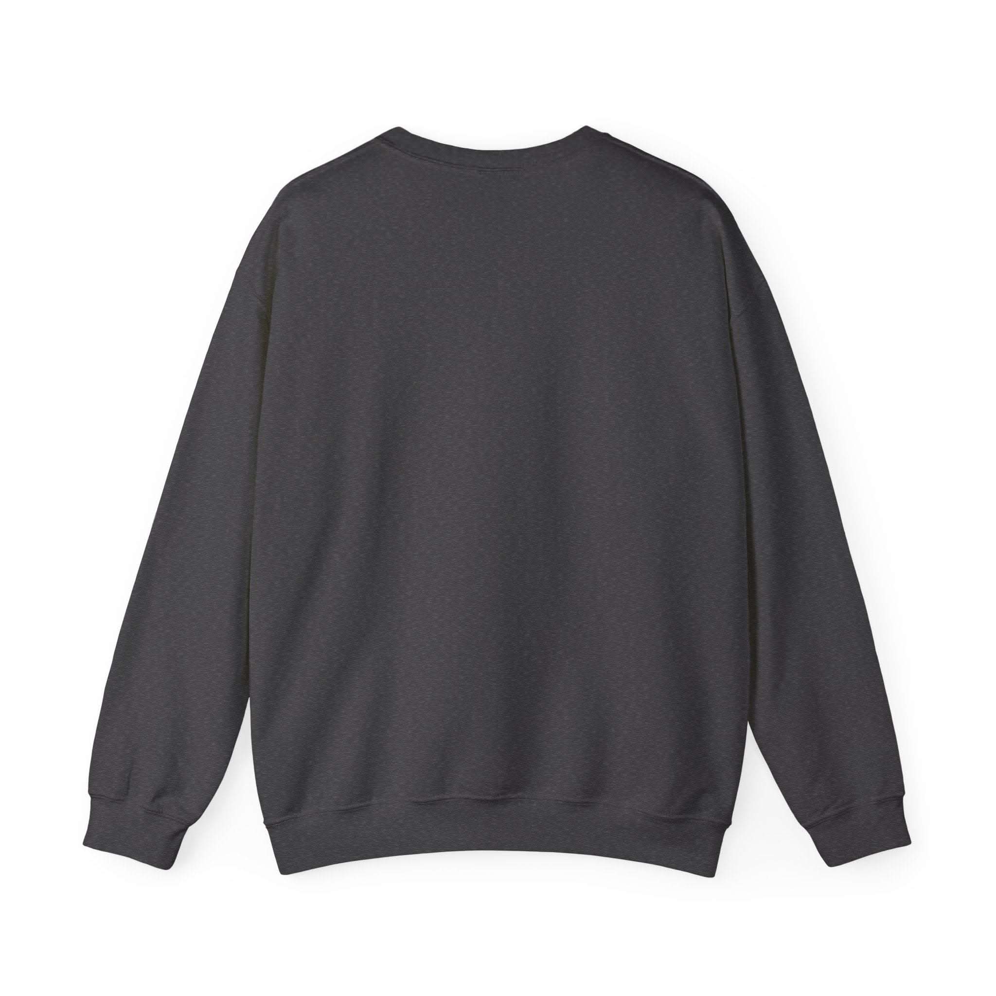 Navy Santa sweatshirt featuring a surfing design, perfect for holiday beachwear by Printify.