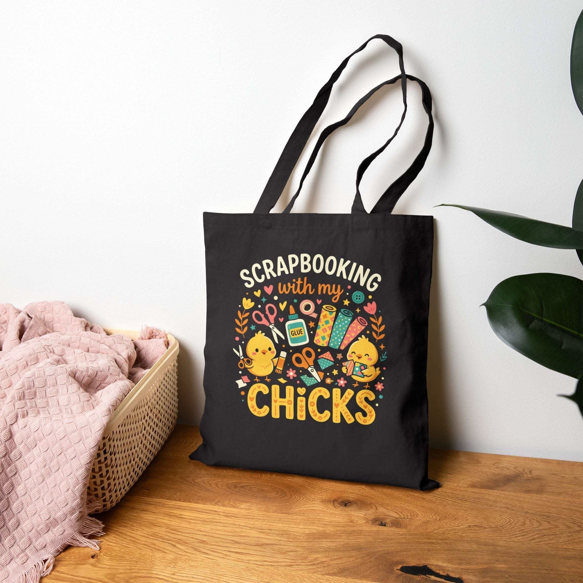 Scrapbooking with My Chicks Tote | Cute Crafting Chick Design