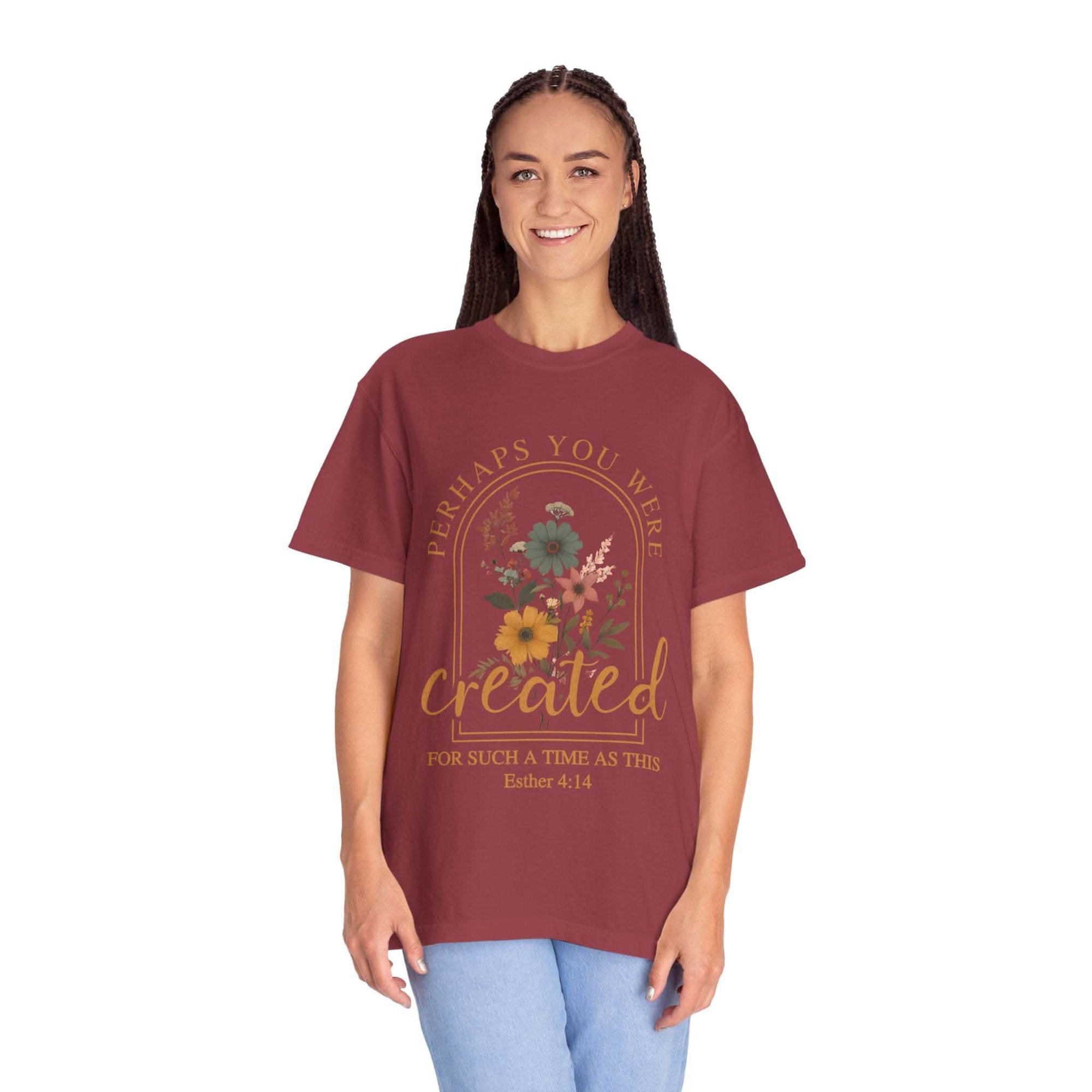 Created For Such A Time As This garment-dyed faith t-shirt with soft washed color and comfortable fit