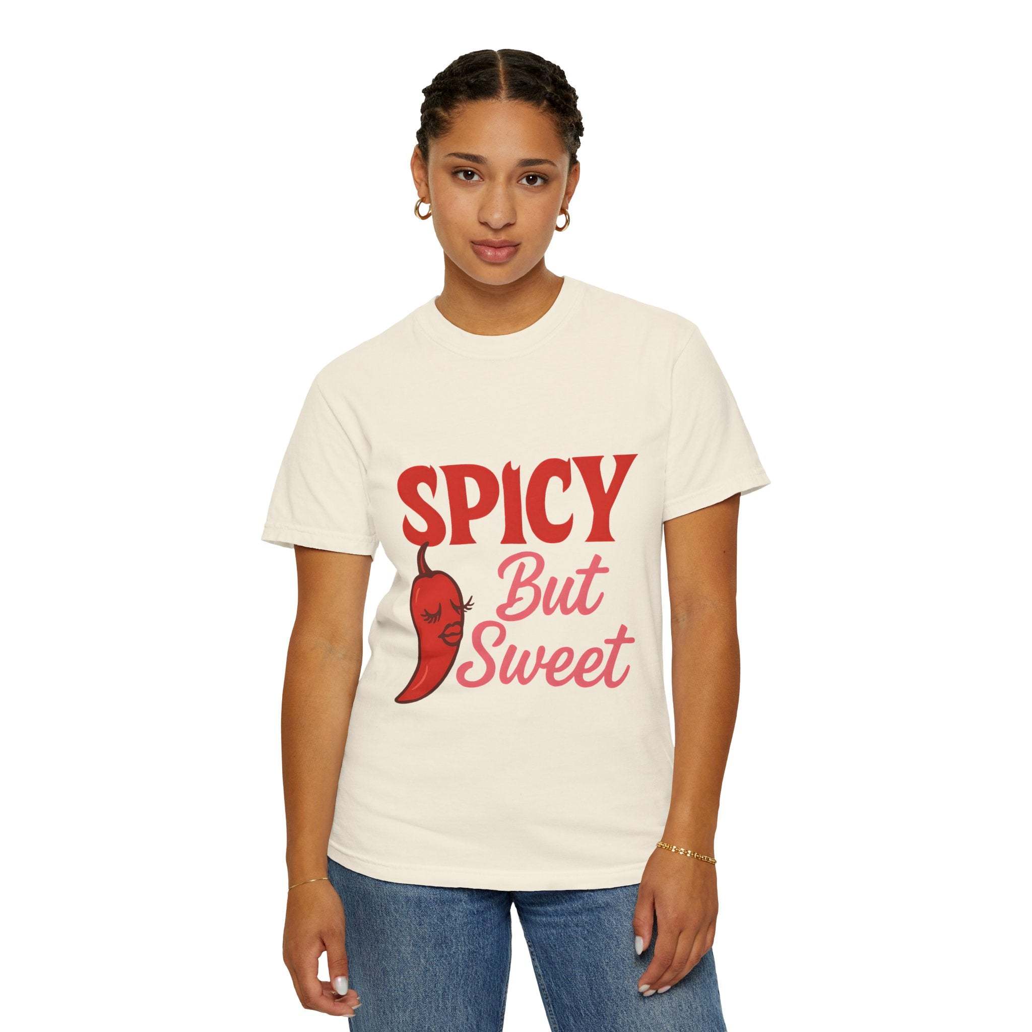 Spicy But Sweet T-shirt | Funny Unisex Garment-Dyed Tee for Foodies