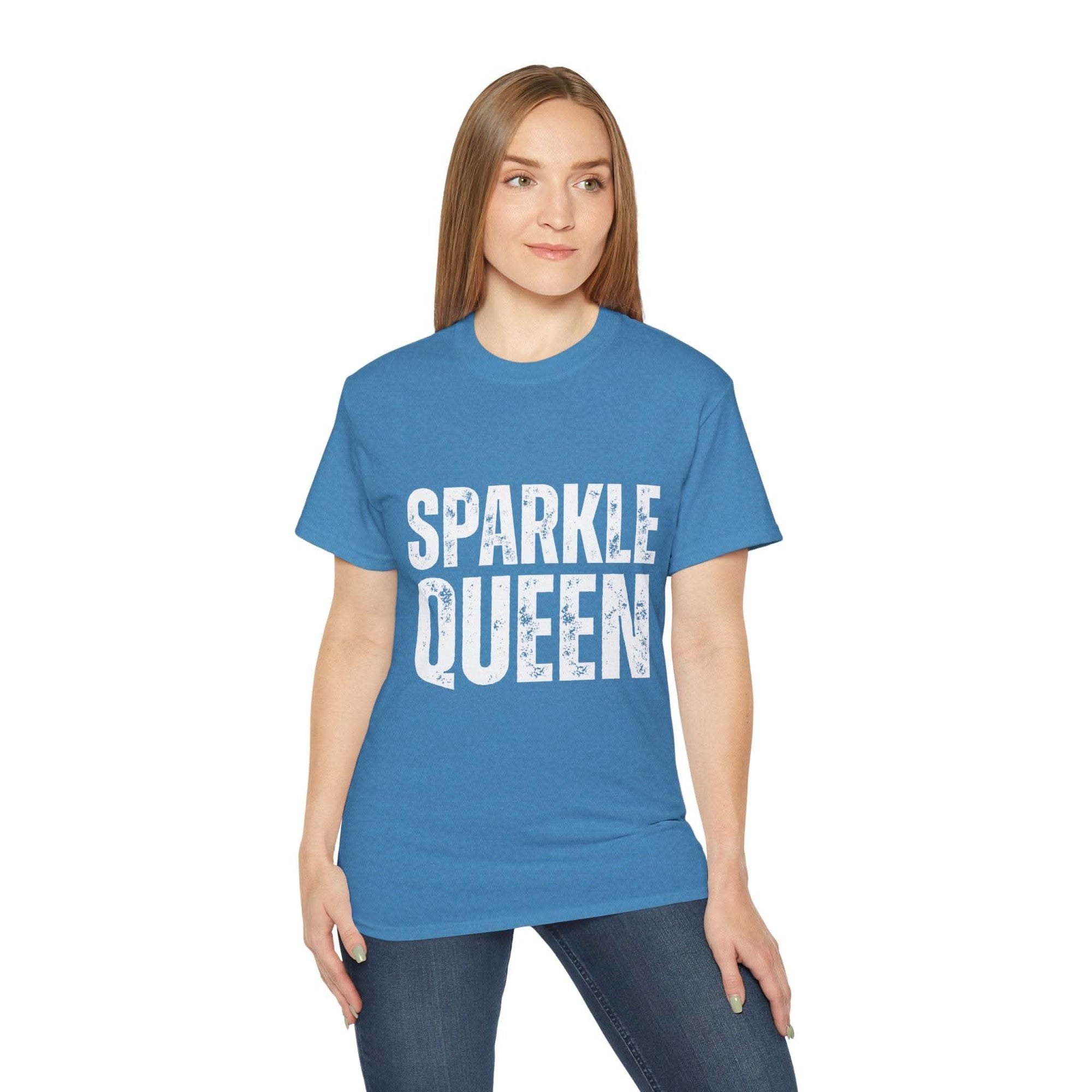 distressed sparkle queen t-shirt for fashionistas