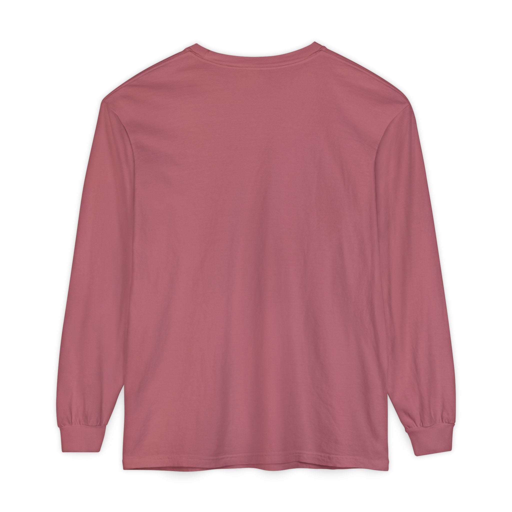 Preppy pink long sleeve t-shirt with ribbed cuffs and durable hems, made of soft 100% cotton
