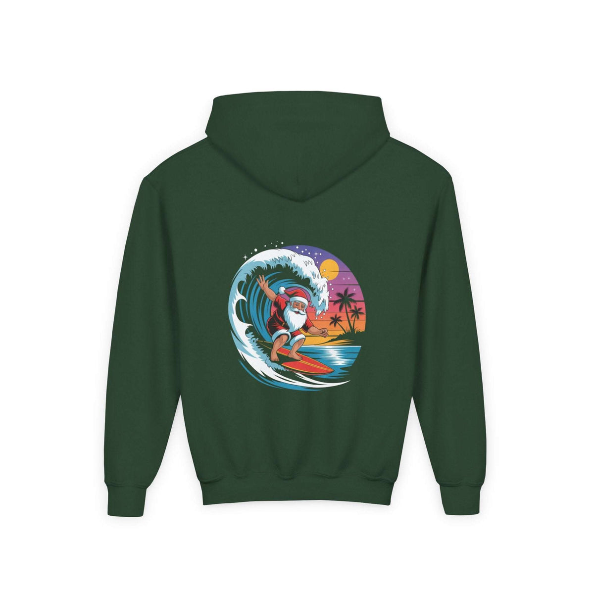 Navy Santa hoodie for kids from Printify, perfect for Christmas festivities.