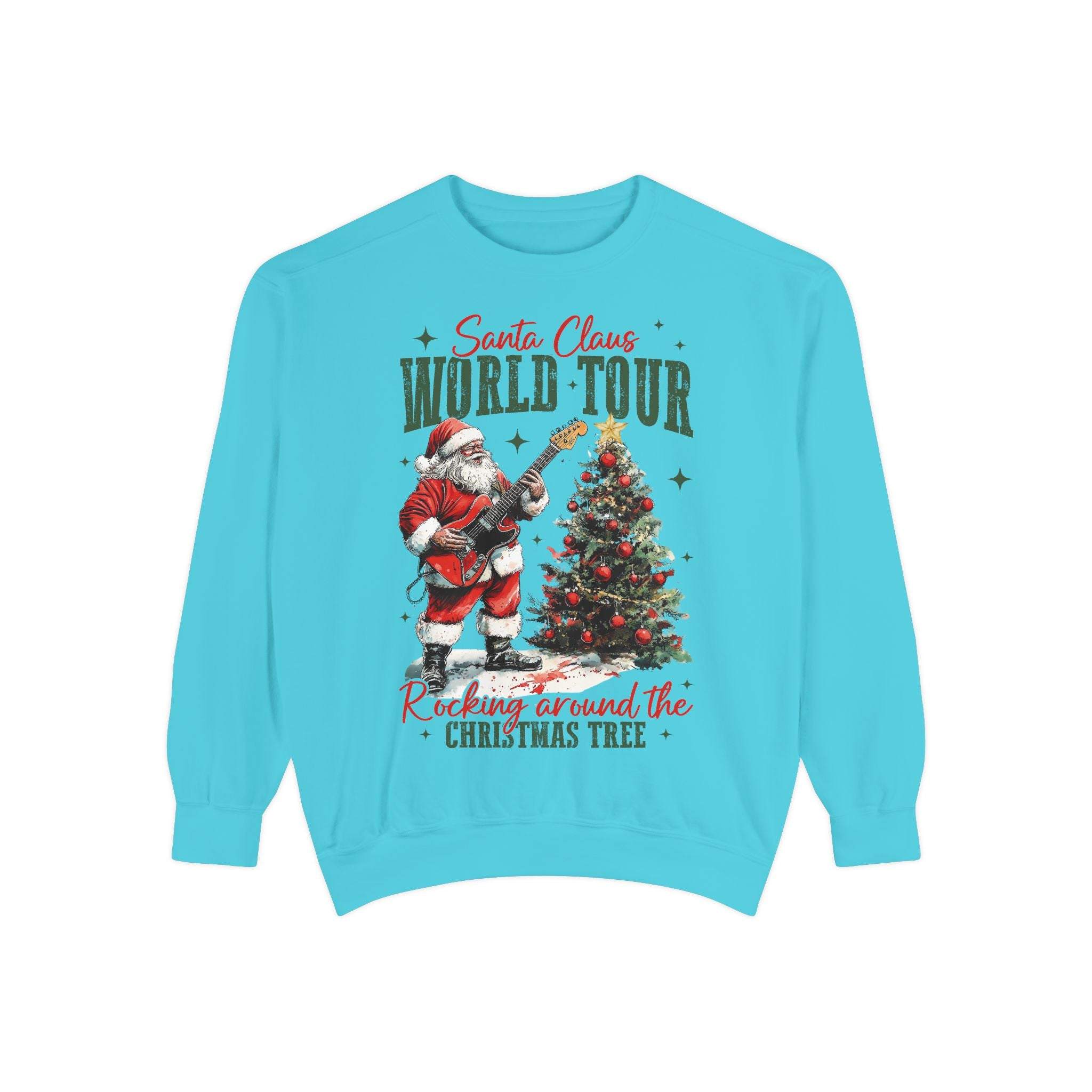 Rocking Santa Sweatshirt - Festive Holiday Christmas Apparel, cozy tee