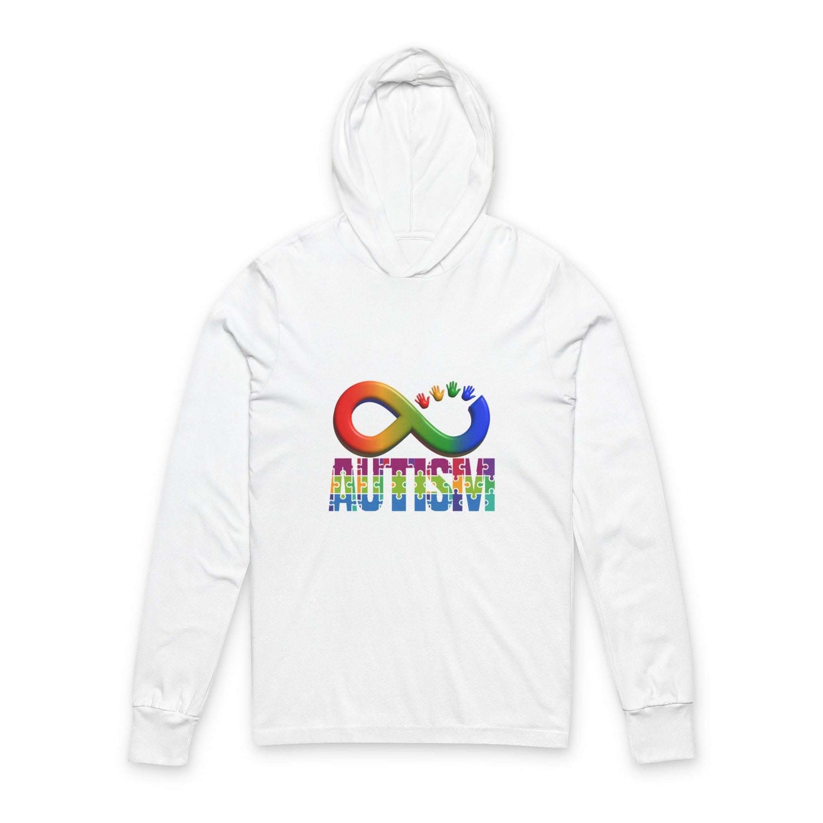 Autism Awareness Hoodie long sleeve 100% cotton jersey for comfort and support