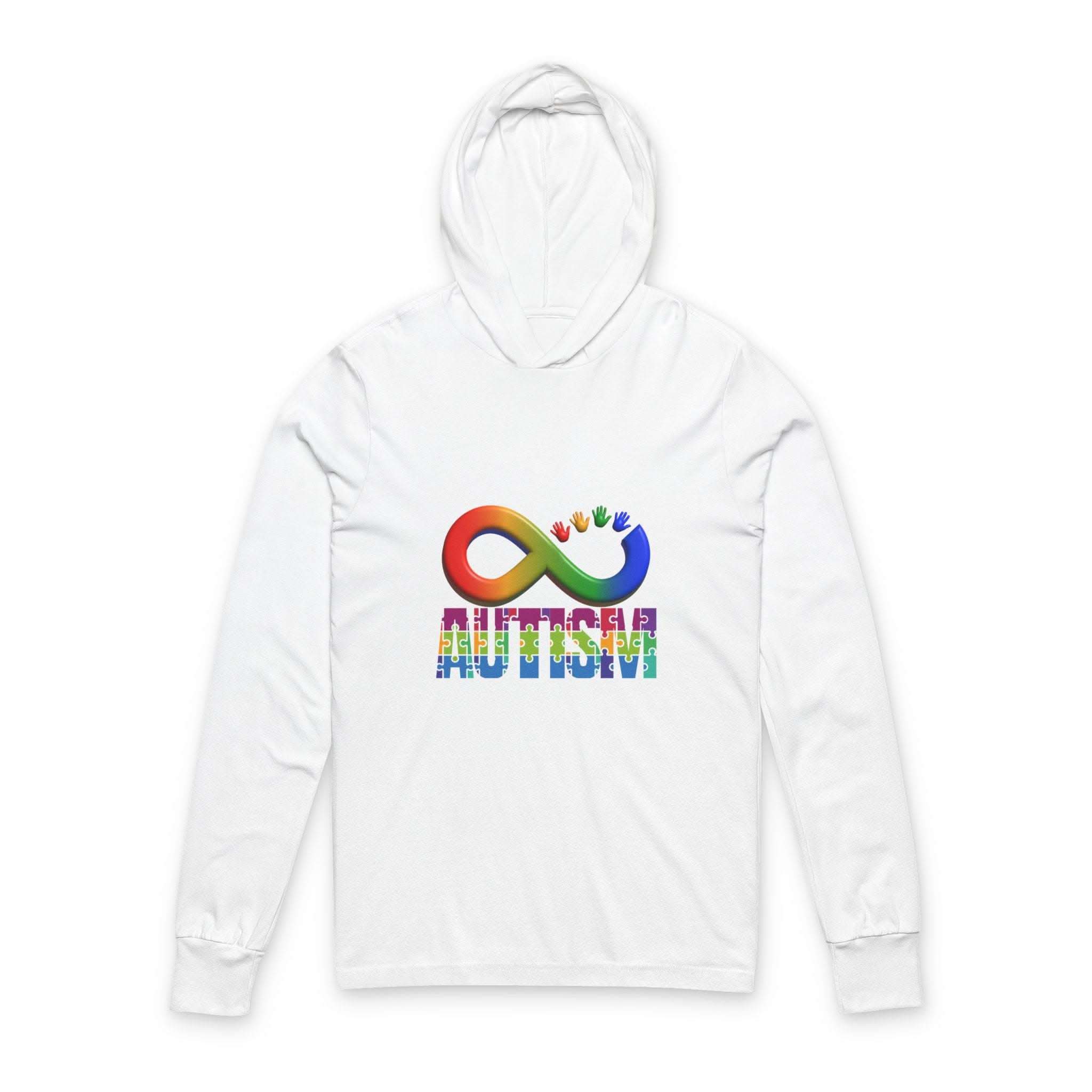 Autism Awareness Hoodie long sleeve 100% cotton jersey for comfort and support