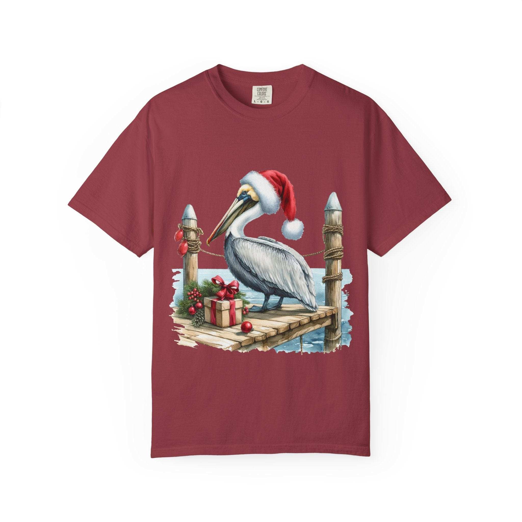 Christmas Pelican Santa T-Shirt - Festive Beach Holiday Tee