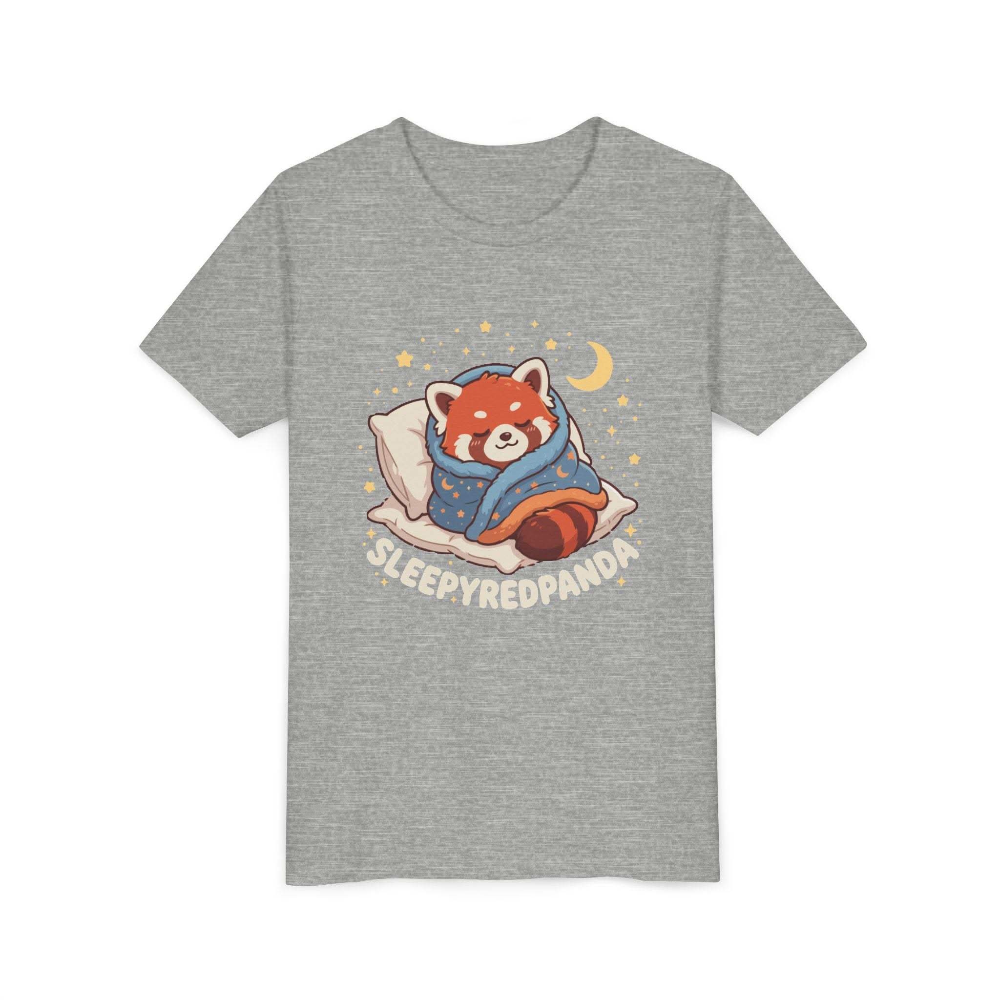Sleepy Red Panda Youth Tee | cute sleeping red panda, moon pillow, kids shirt