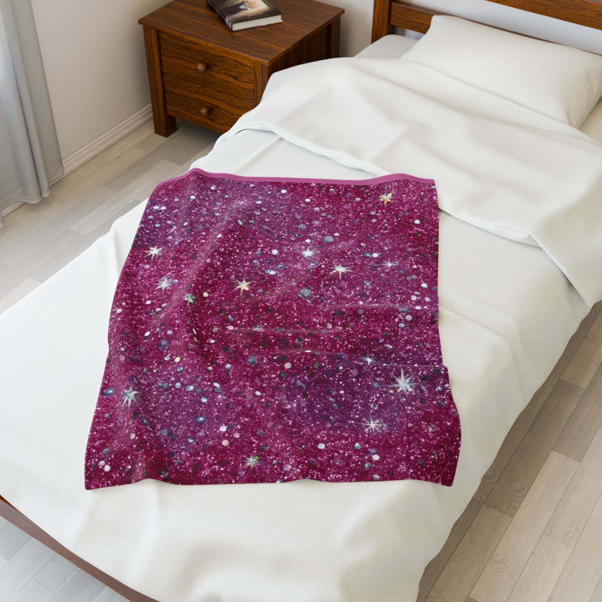 Plush Blanket - Starry Pink Design
