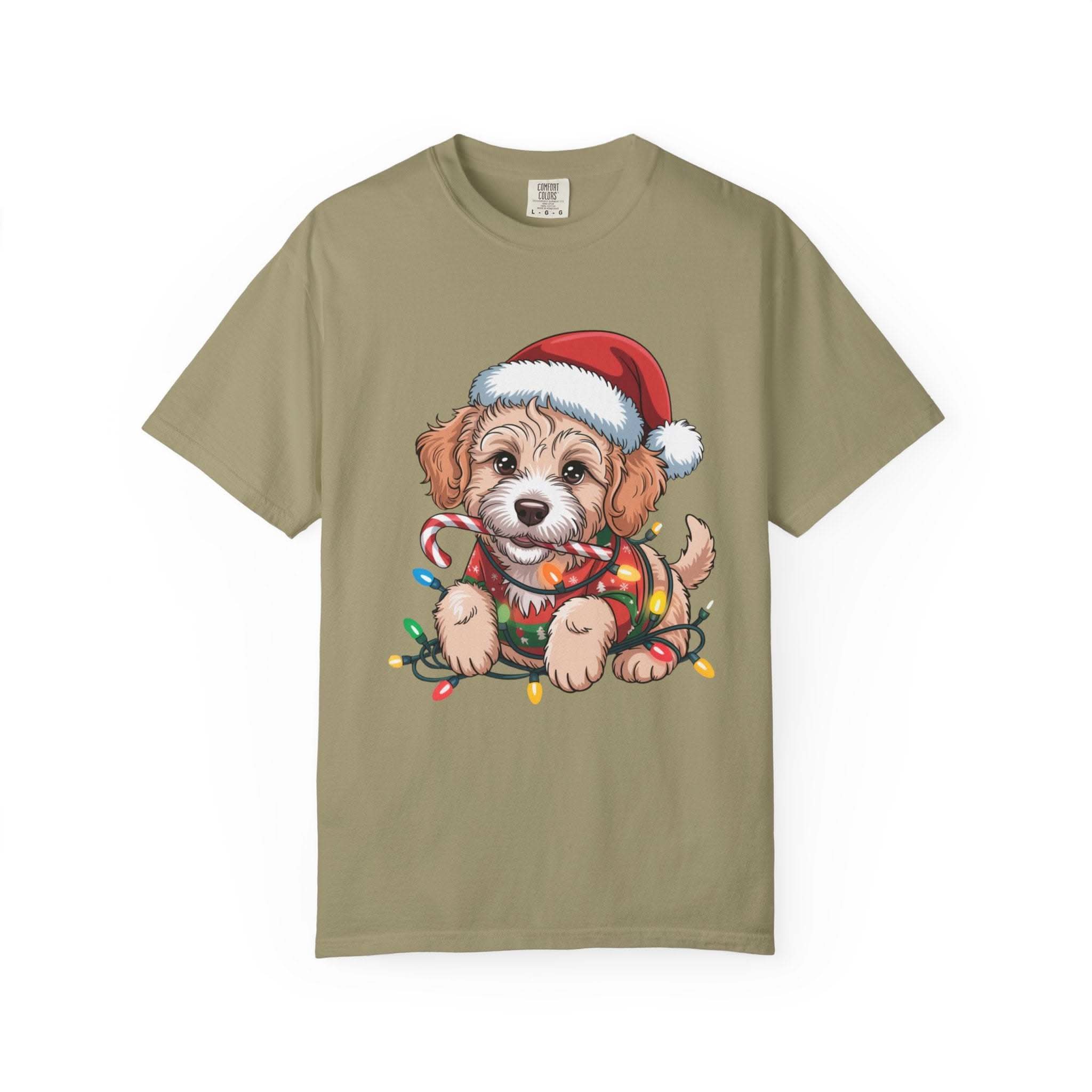 True Navy Labradoodle Christmas T-shirt from Printify, perfect for dog lovers and festive holiday celebrations.