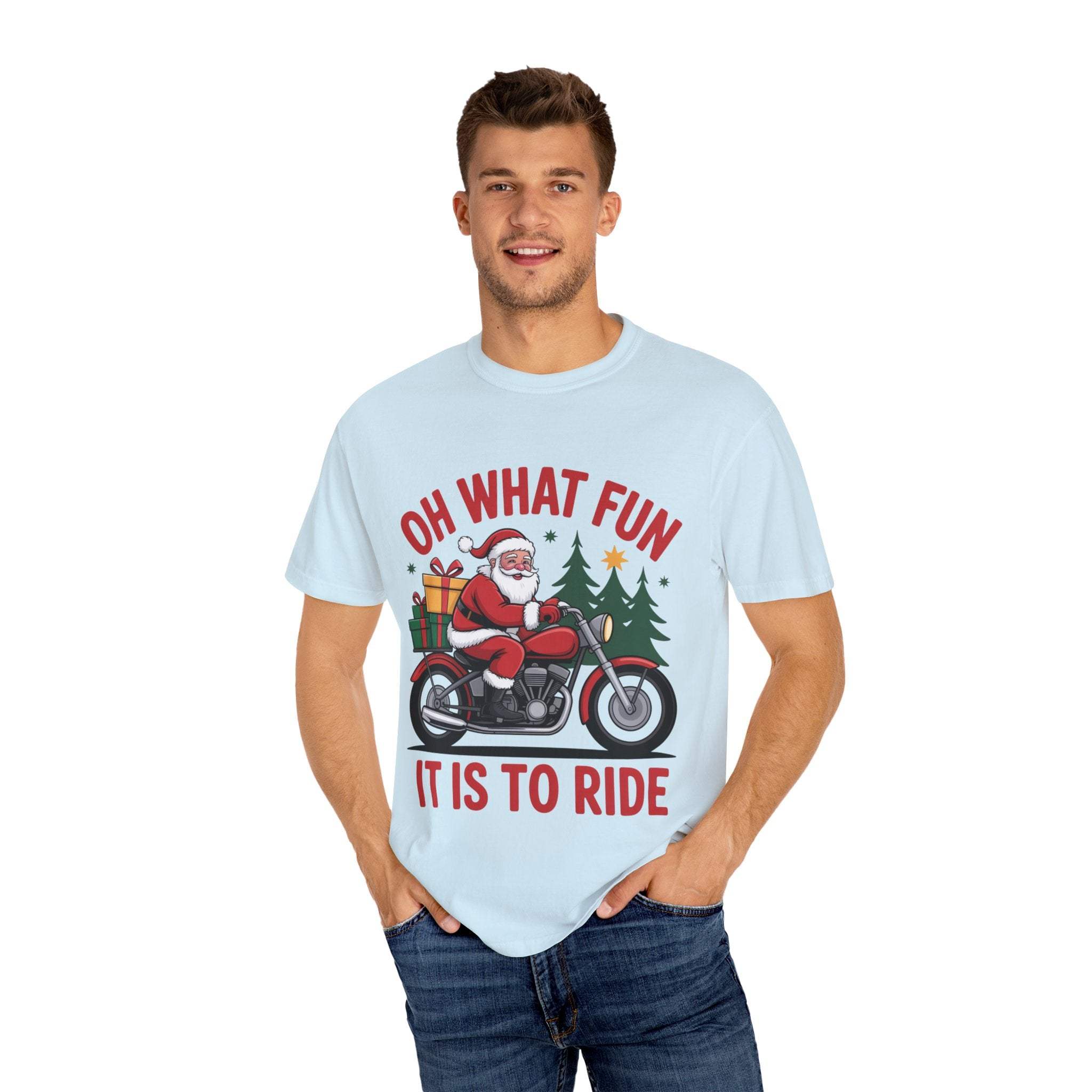 Santa On A Motorcycle T-Shirt