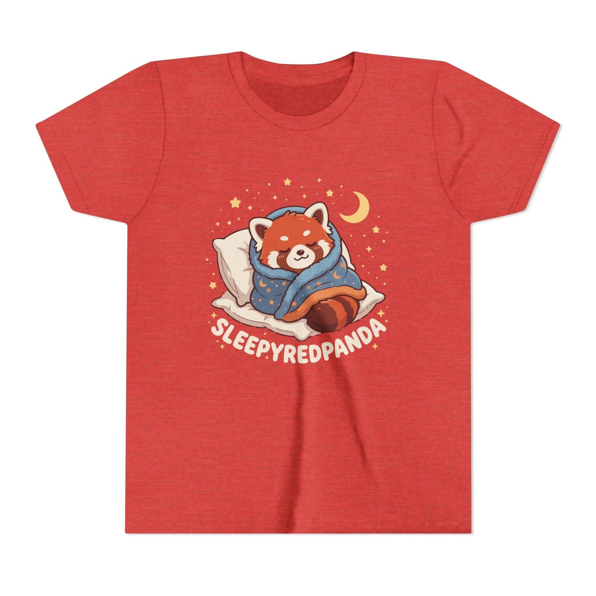 Sleepy Red Panda Youth Tee | cute sleeping red panda, moon pillow, kids shirt