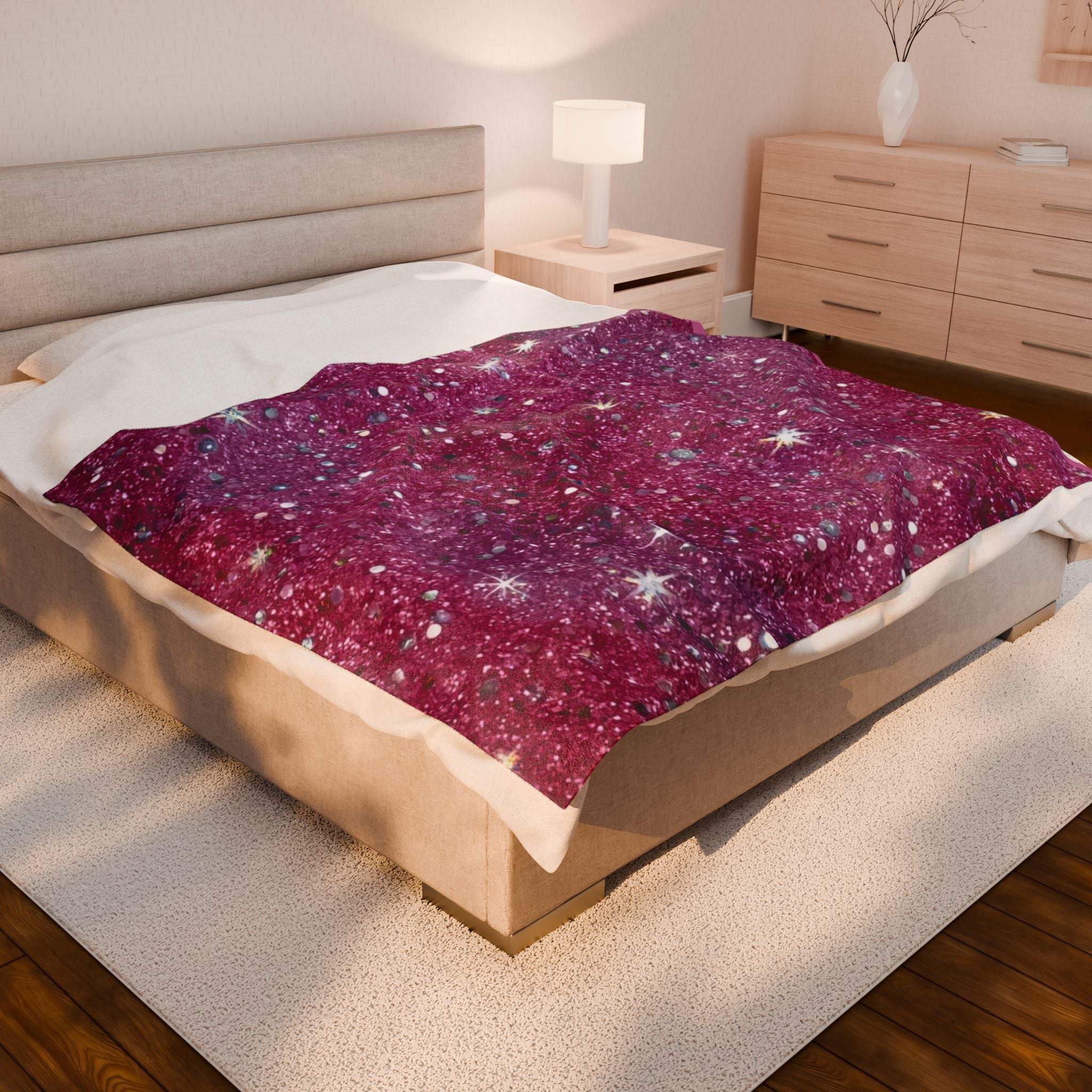 Plush Blanket - Starry Pink Design
