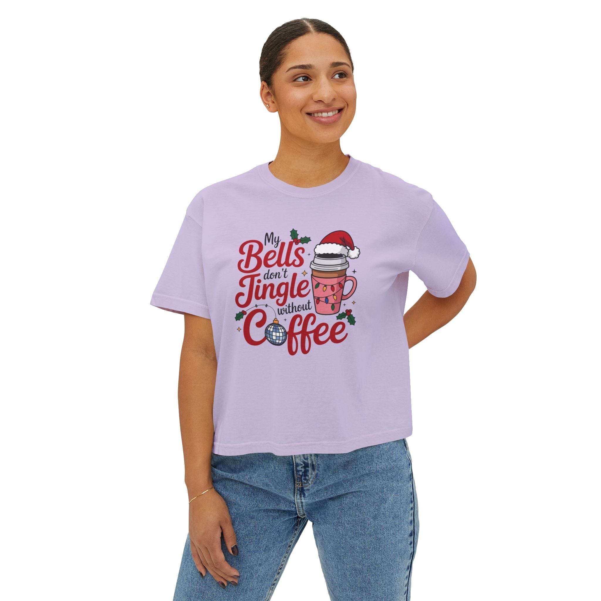 Women's Boxy Tee - My Bells Don't Jingle Without Coffee