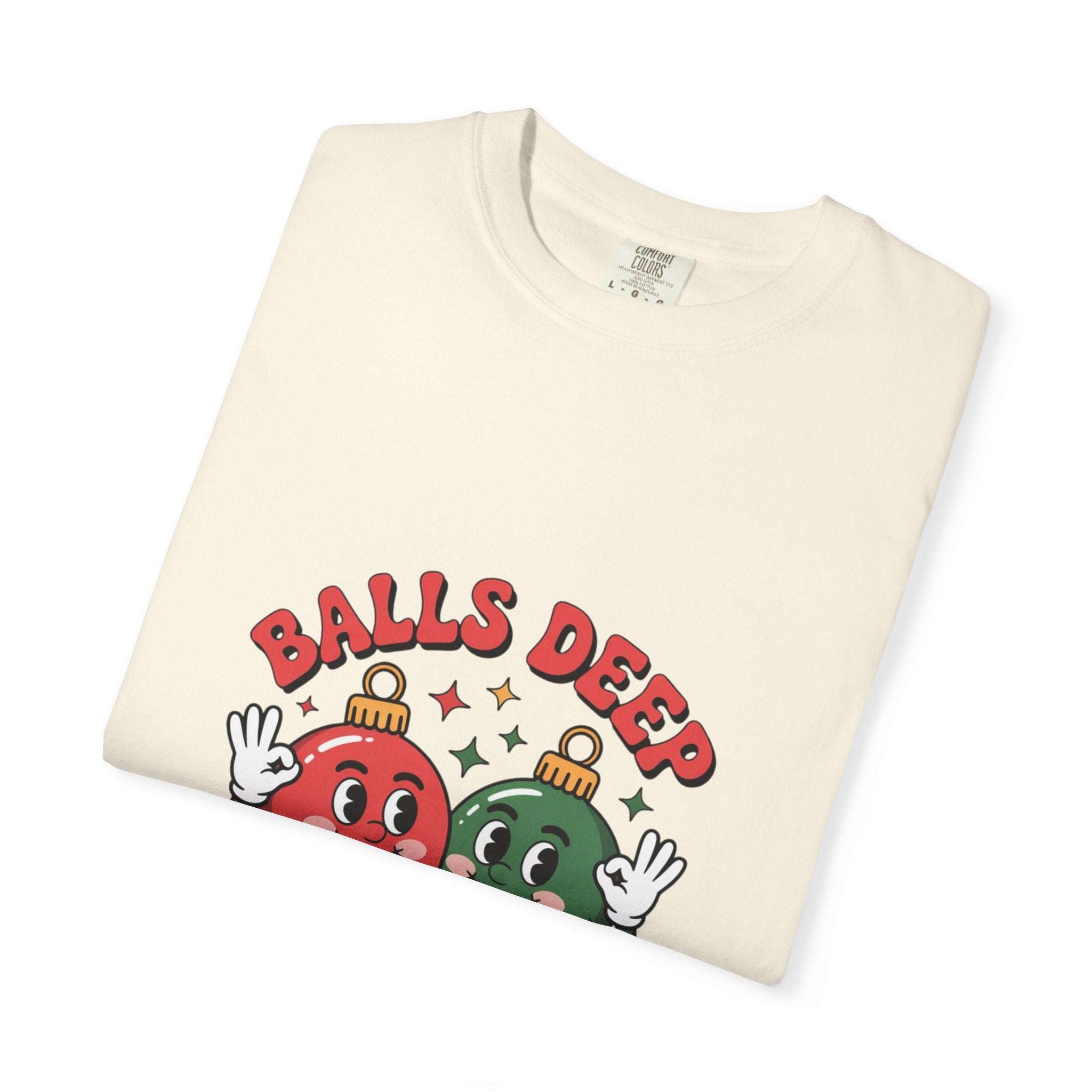 Balls Deep In Christmas Spirit T-shirt - Red Funny Holiday Tee