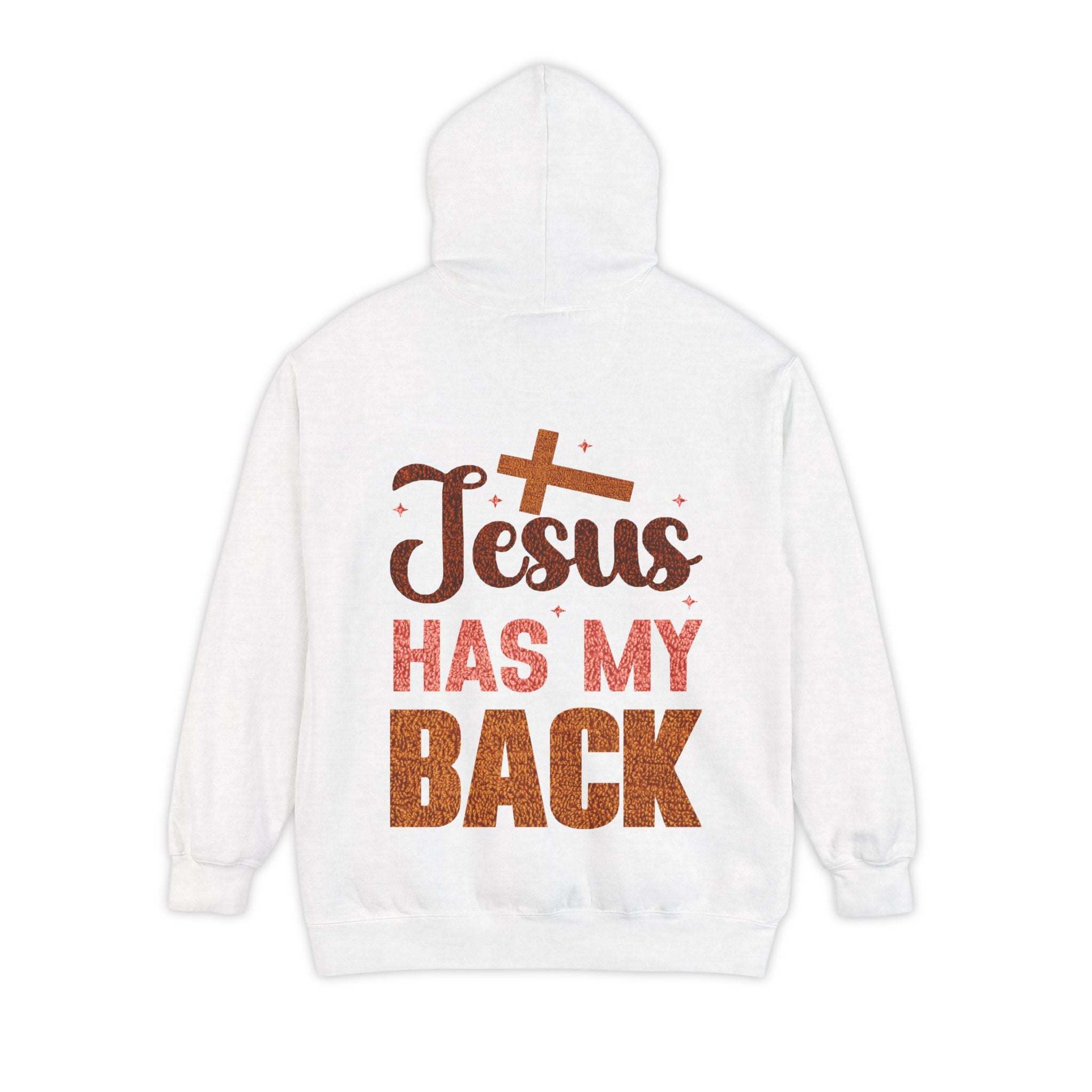 Jesus Has My Back Hoodie faith-based pullover with uplifting design and comfortable fit