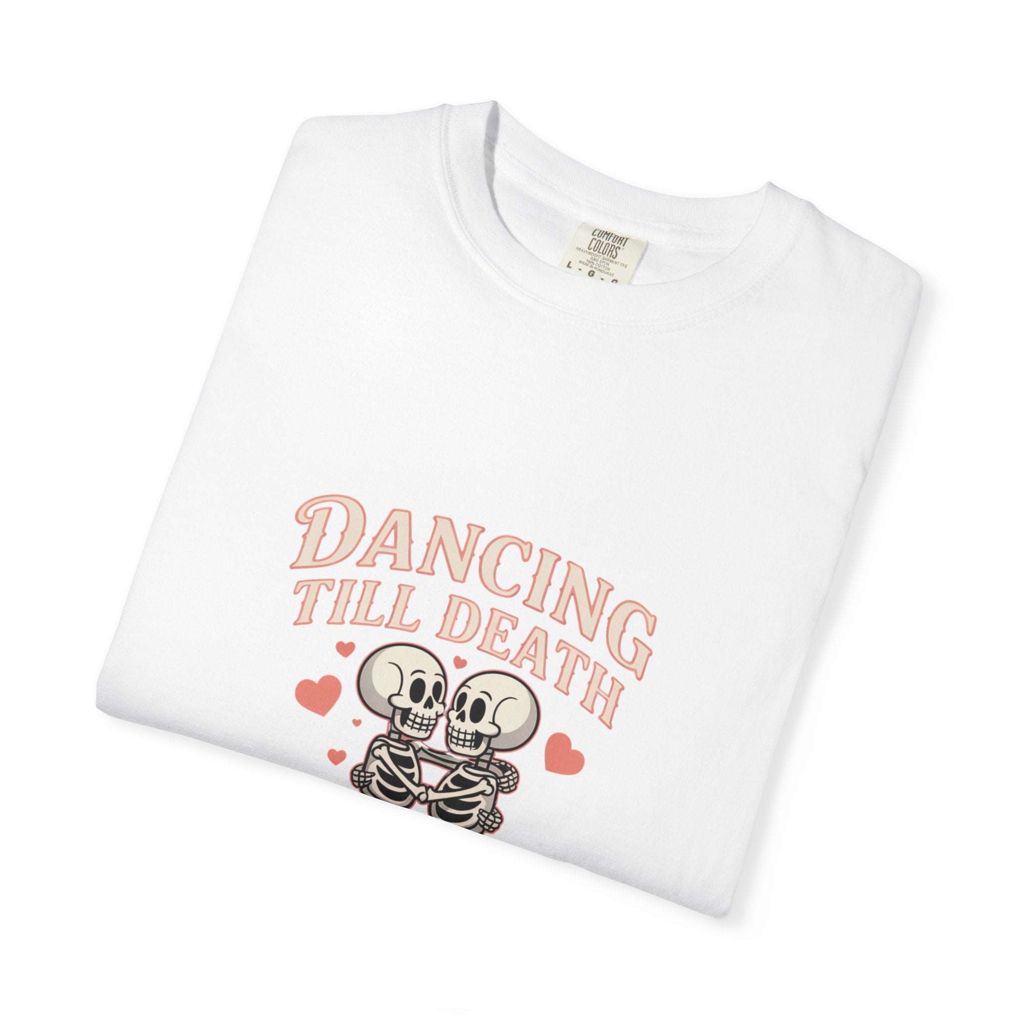 Dancing Till Death Do Us Part T-shirt with faded print and relaxed fit for music lovers and punk shows