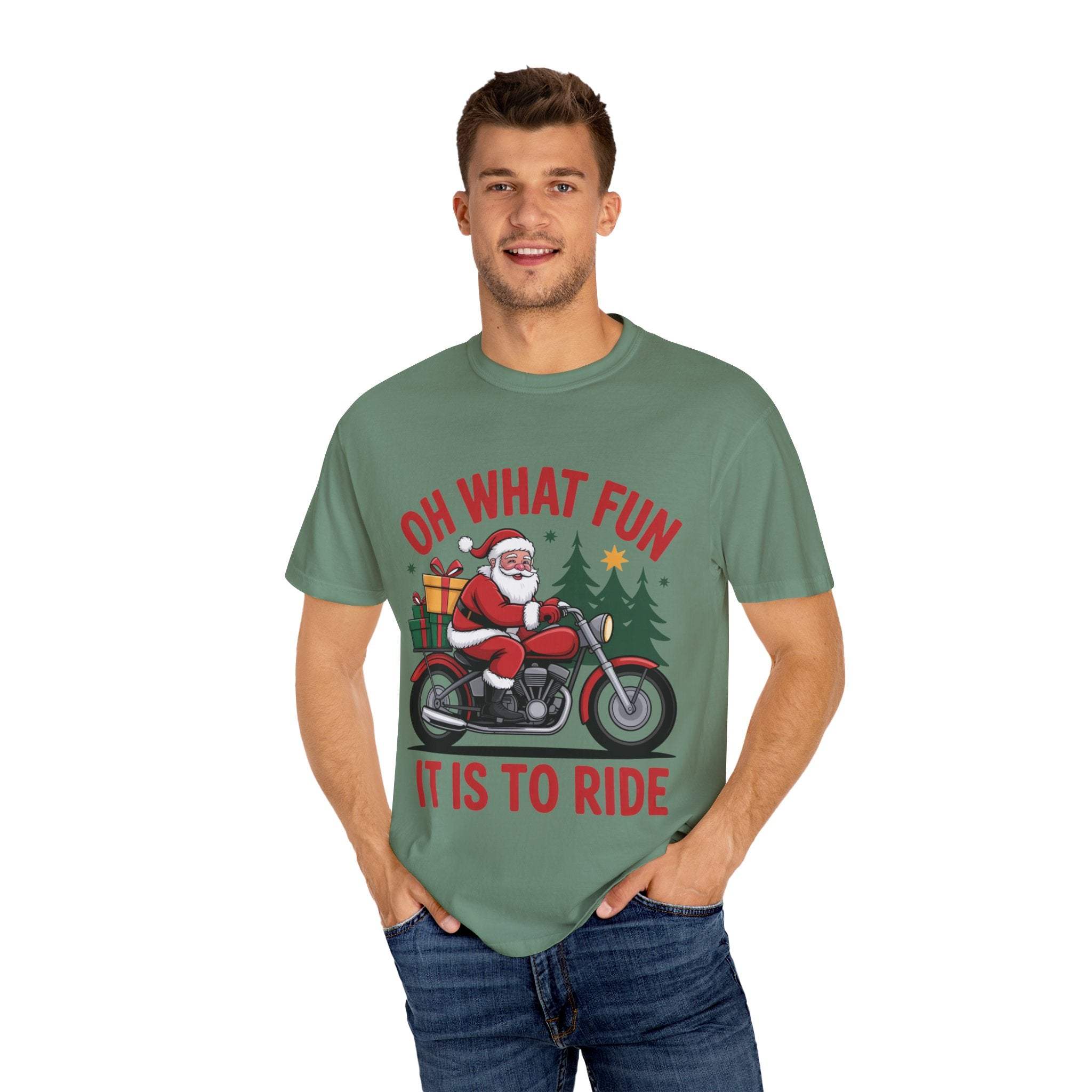 Santa On A Motorcycle T-Shirt
