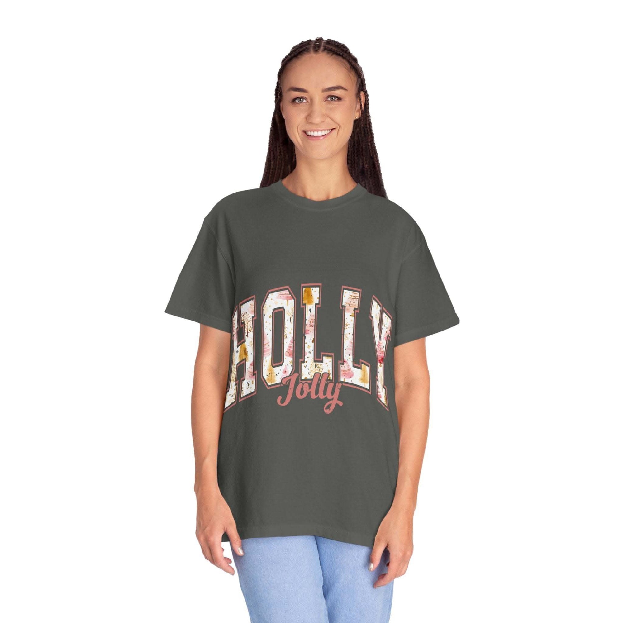 Varsity Holly Jolly T-shirt festive varsity-style Christmas tee for holiday celebrations