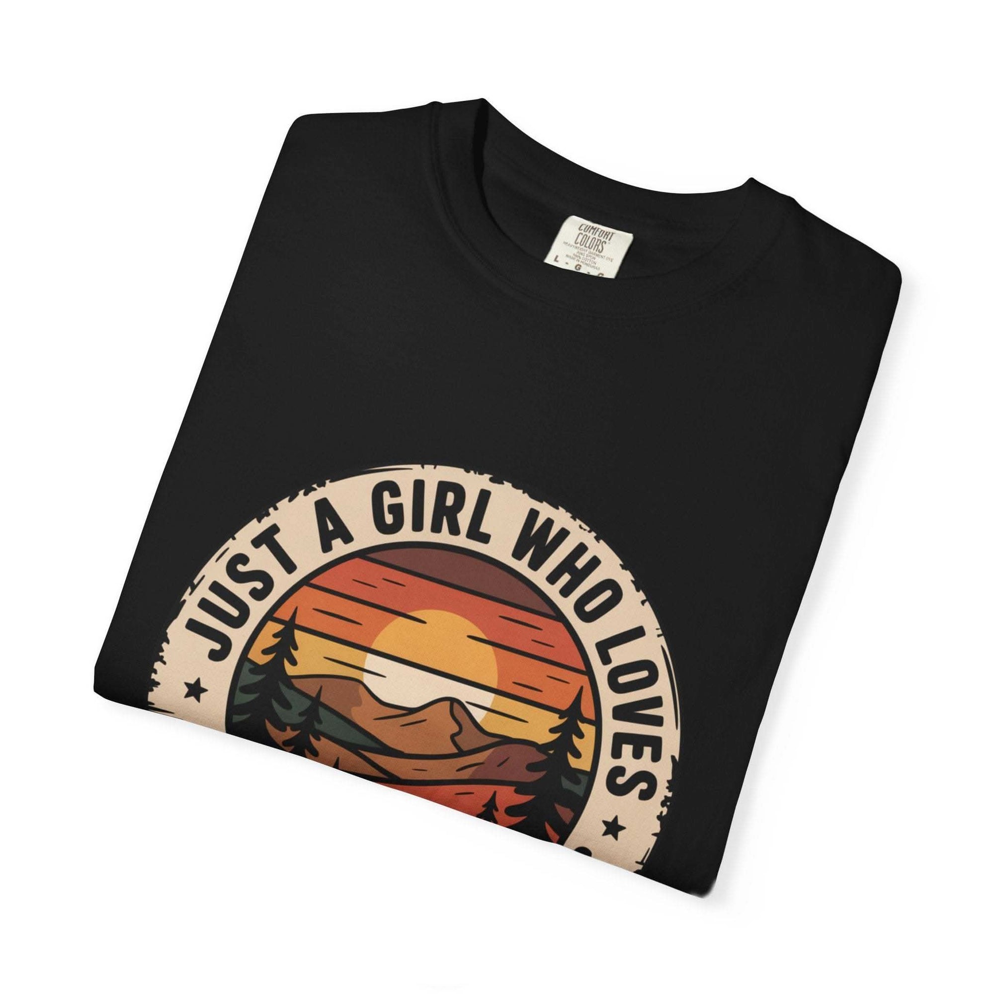 Just a Girl Who Loves National Parks T-Shirt in faded garment-dyed cotton with relaxed fit