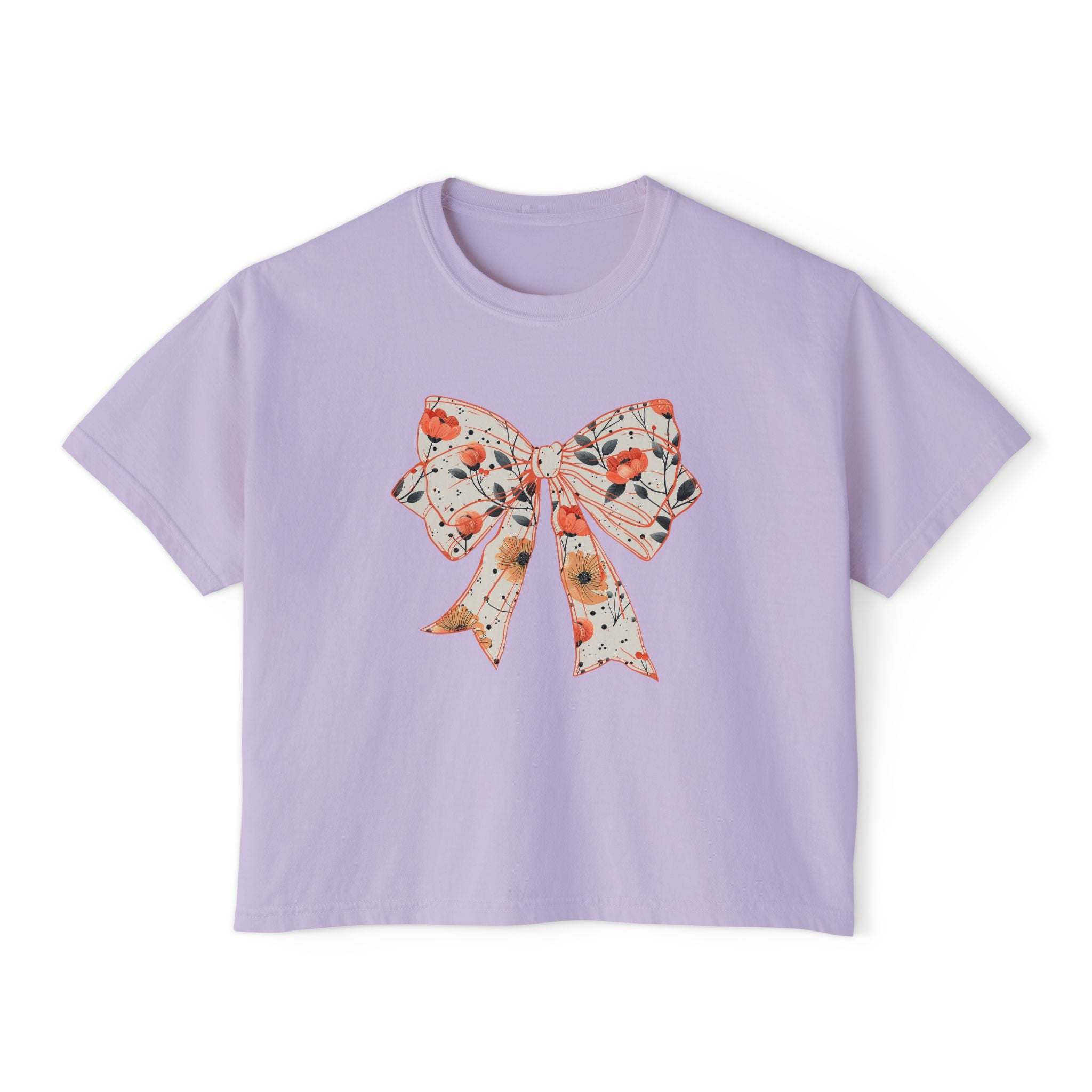 Women's Tee - Floral Coquette Bow Design