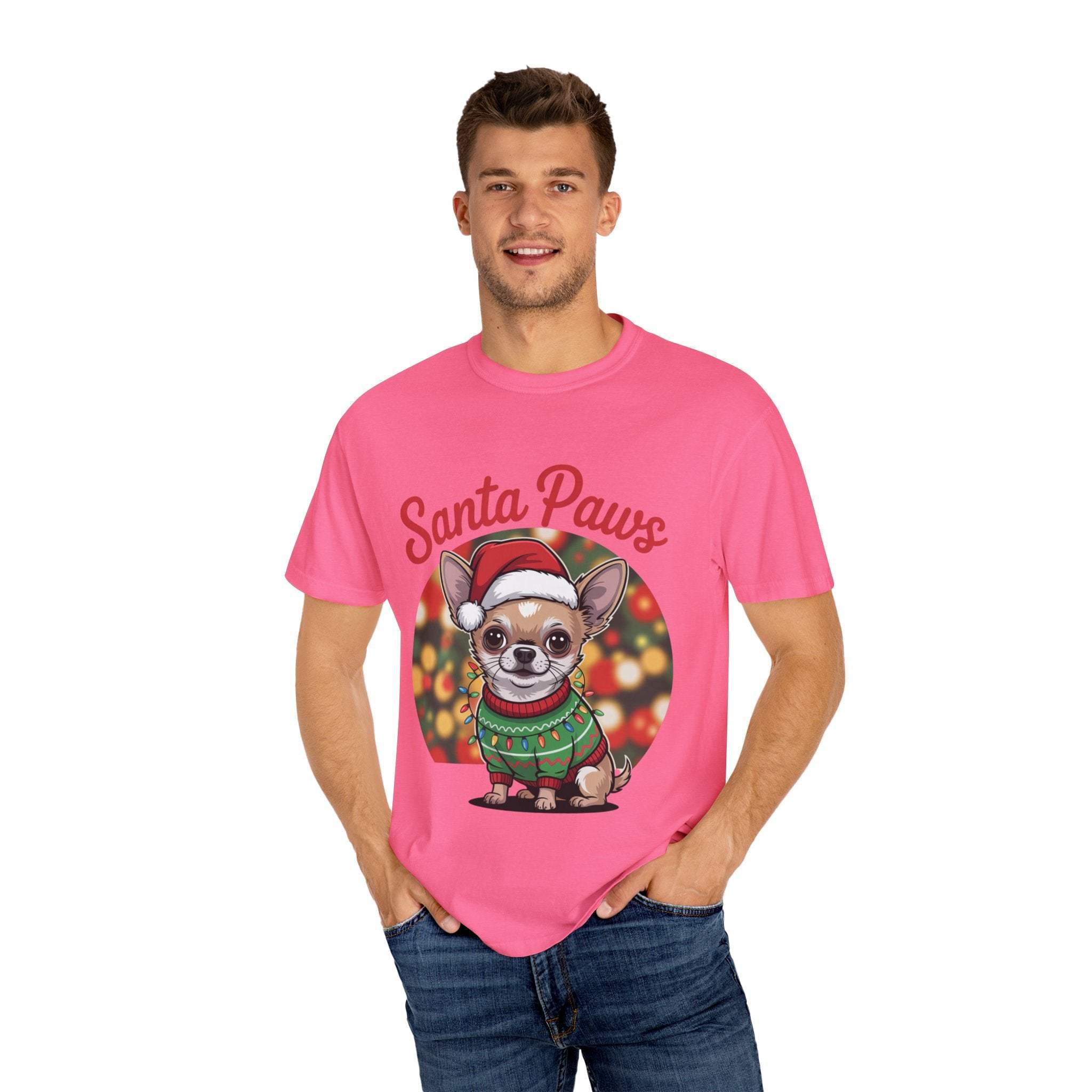 Chihuahua Santa Paws T-Shirt - Festive Holiday Dog Lover Tee