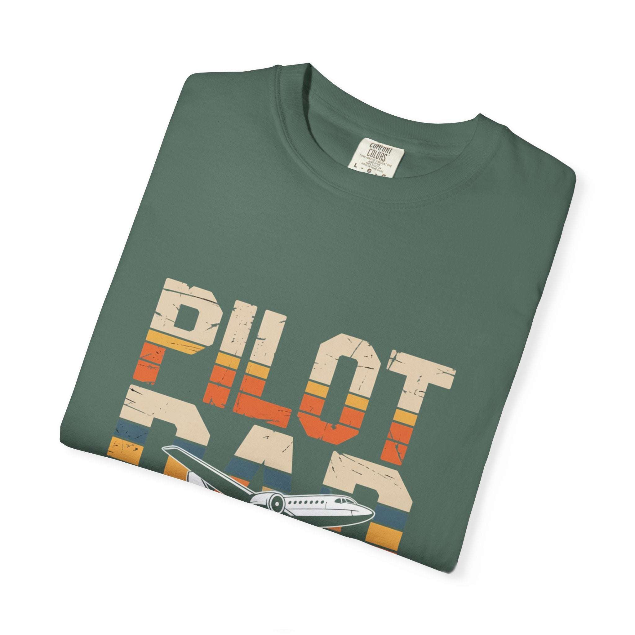 Pilot Dad Like a Normal Dad But Cooler T-shirt in vintage tones on relaxed, heavyweight cotton fabric