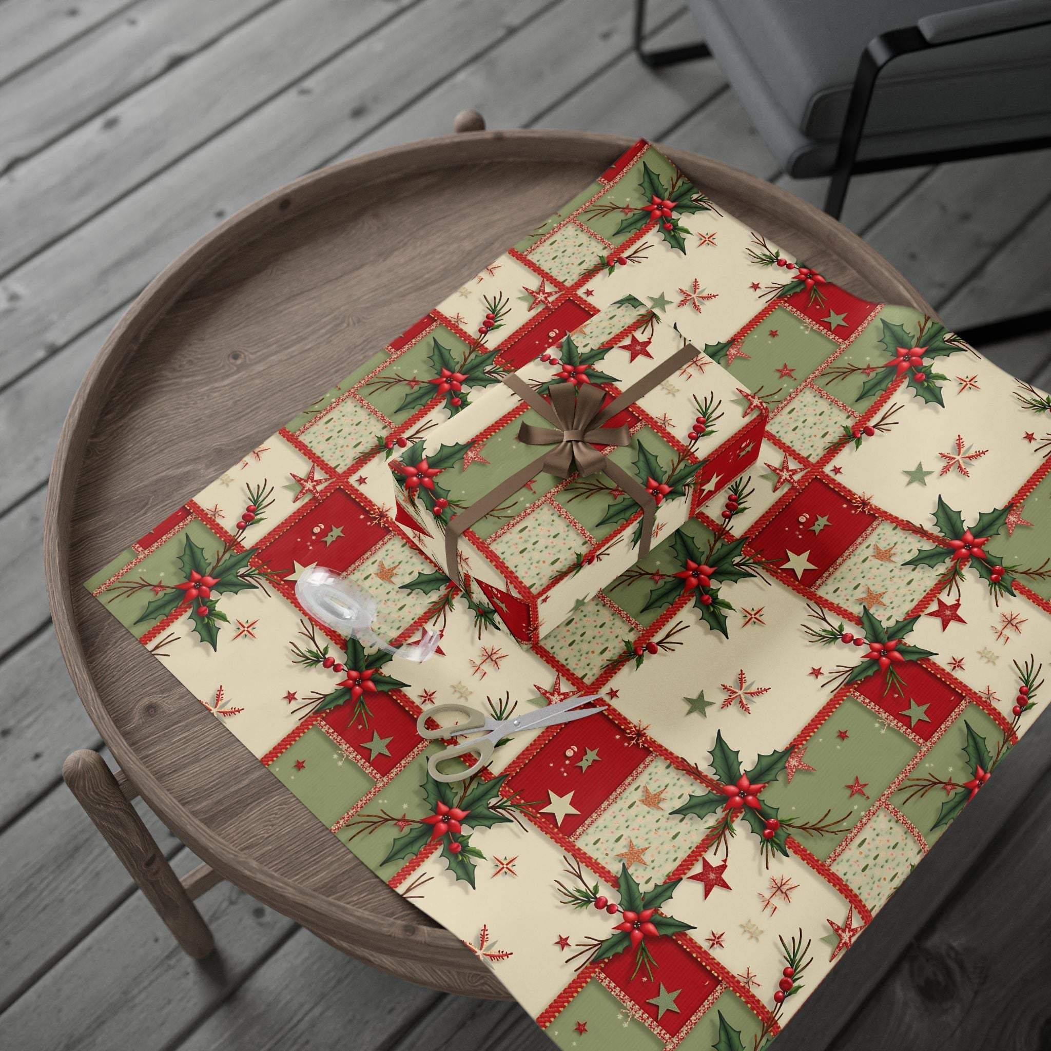 Vintage Christmas Stars Wrapping Paper