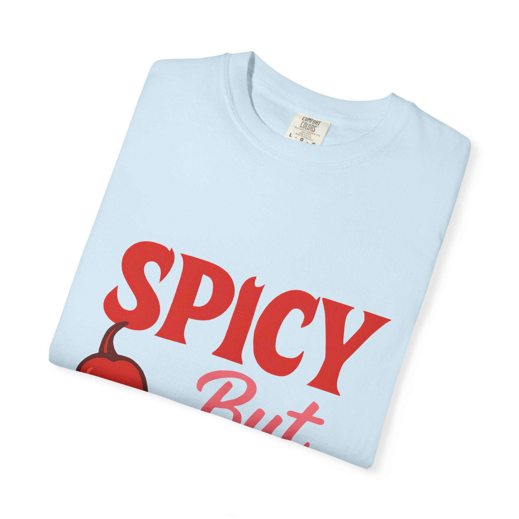 Spicy but sweet unisex garment-dyed tee shirt with playful design for foodies