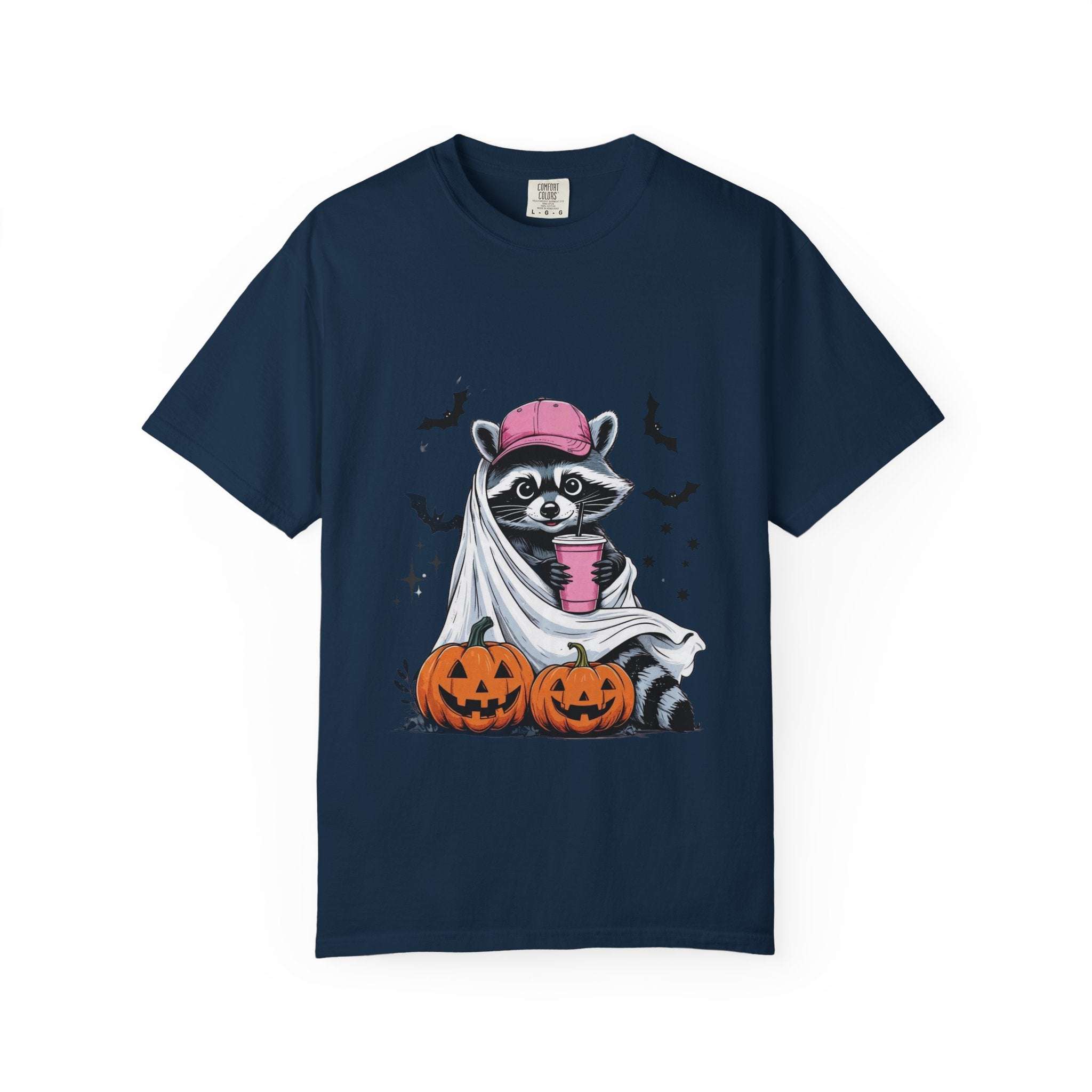 Raccoon Ghost Halloween T-shirt - TeninoVentures