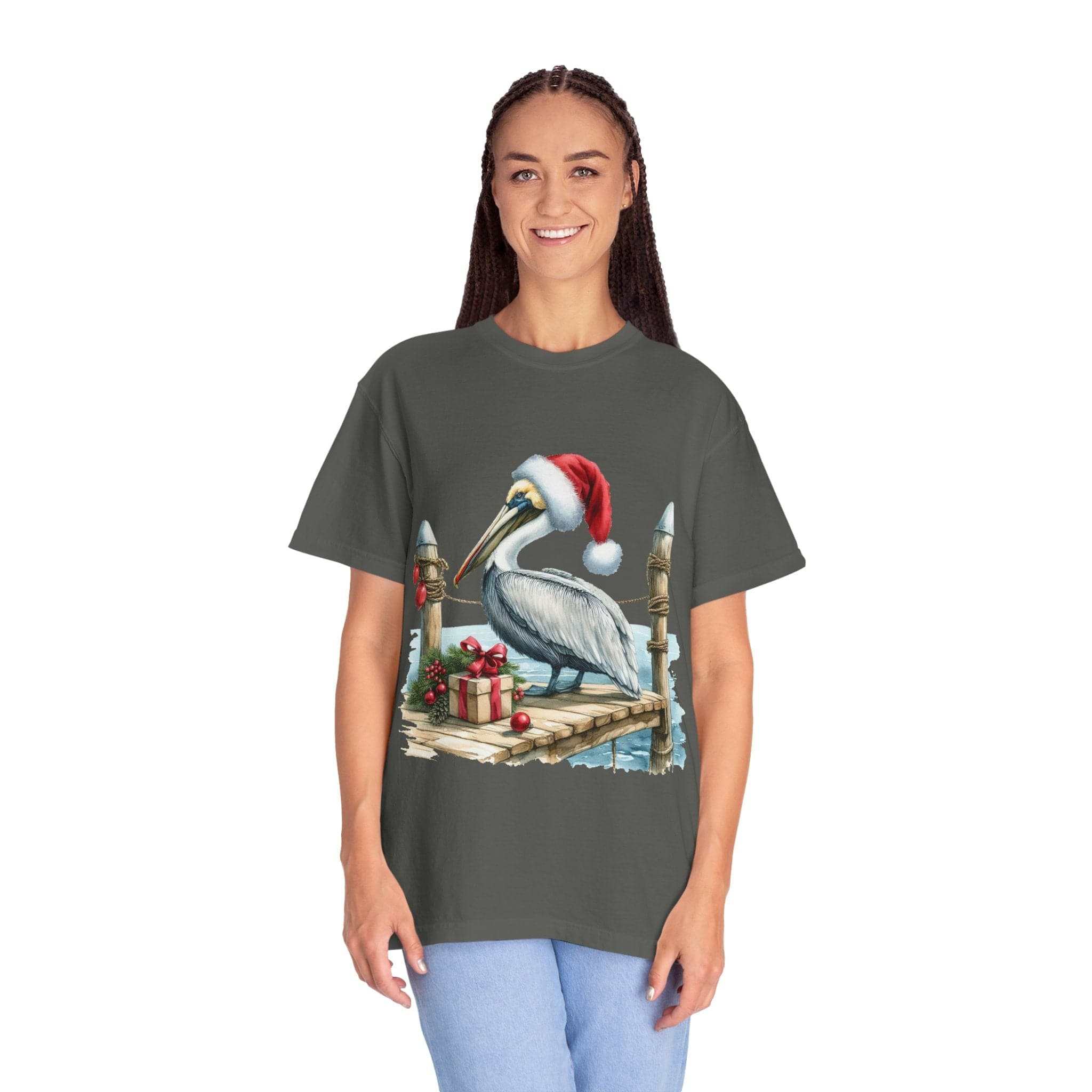 Christmas Pelican Santa T-Shirt - Festive Beach Holiday Tee