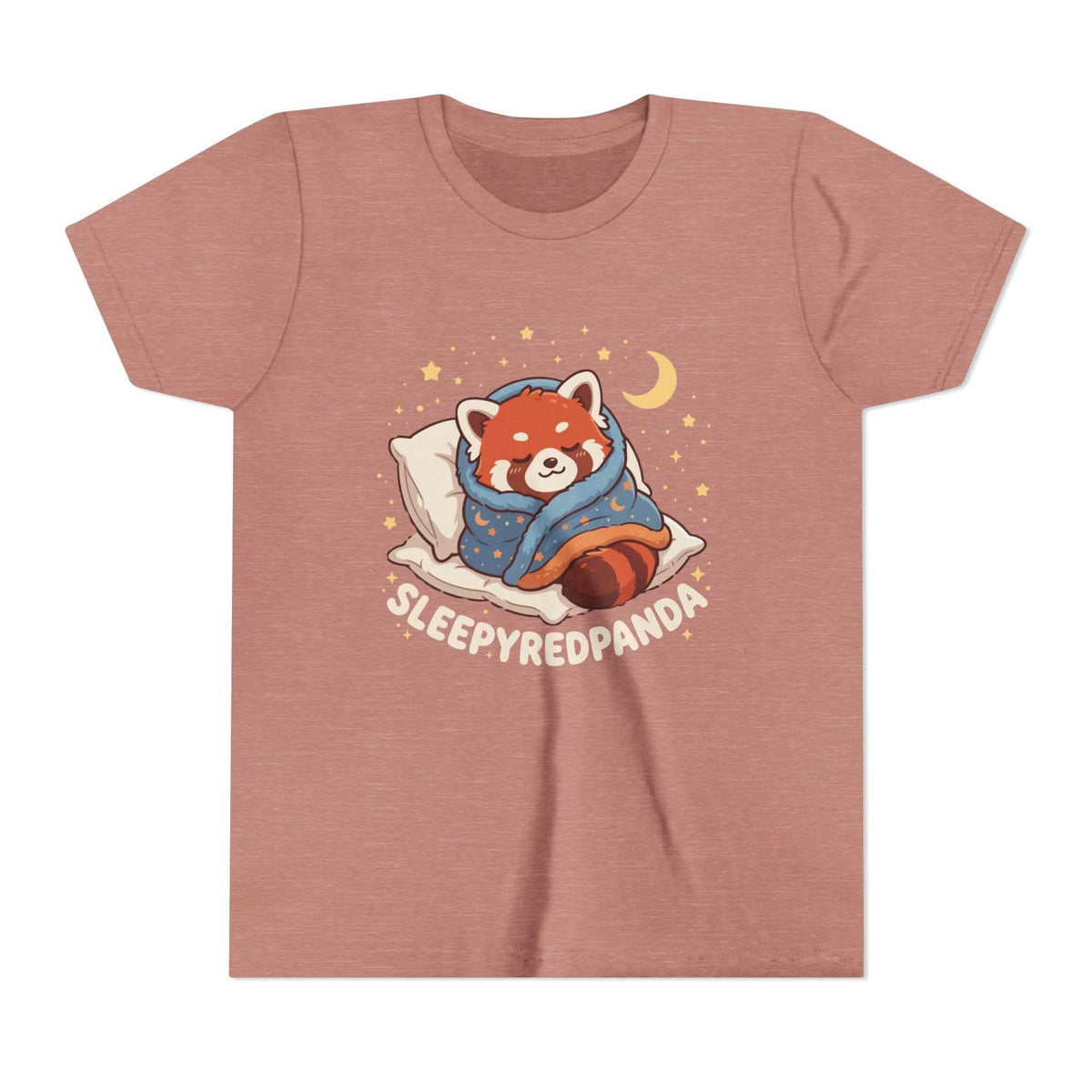 Sleepy Red Panda Youth Tee | cute sleeping red panda, moon pillow, kids shirt
