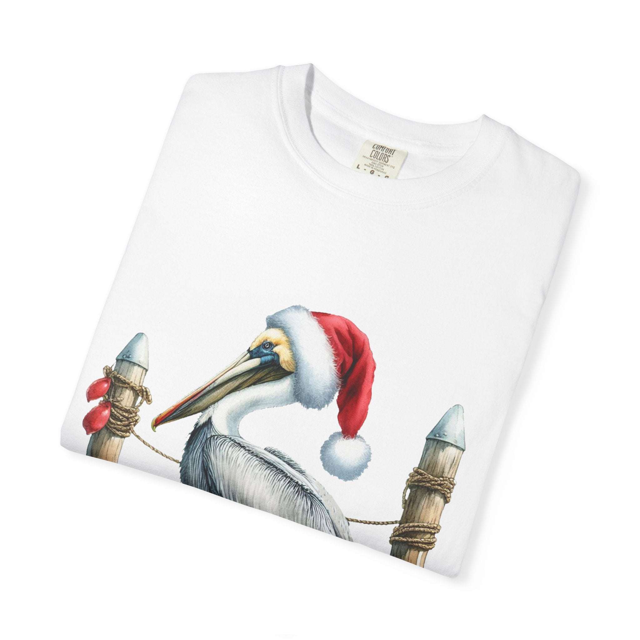 Christmas Pelican Santa T-Shirt - Festive Beach Holiday Tee