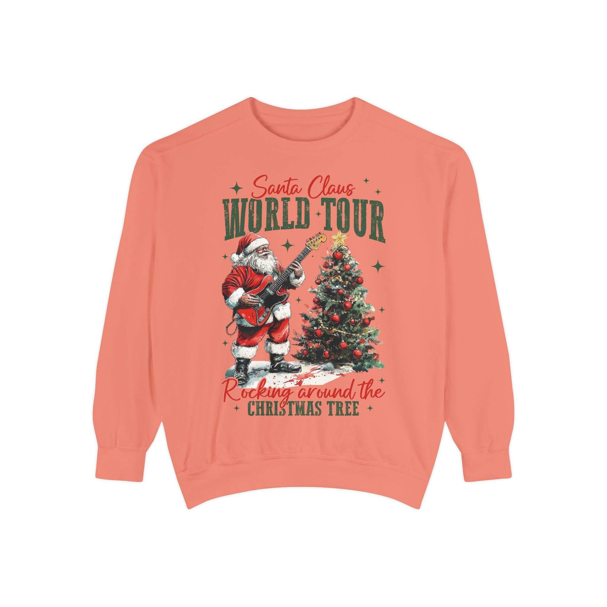 Rocking Santa Sweatshirt - Festive Holiday Christmas Apparel, cozy tee