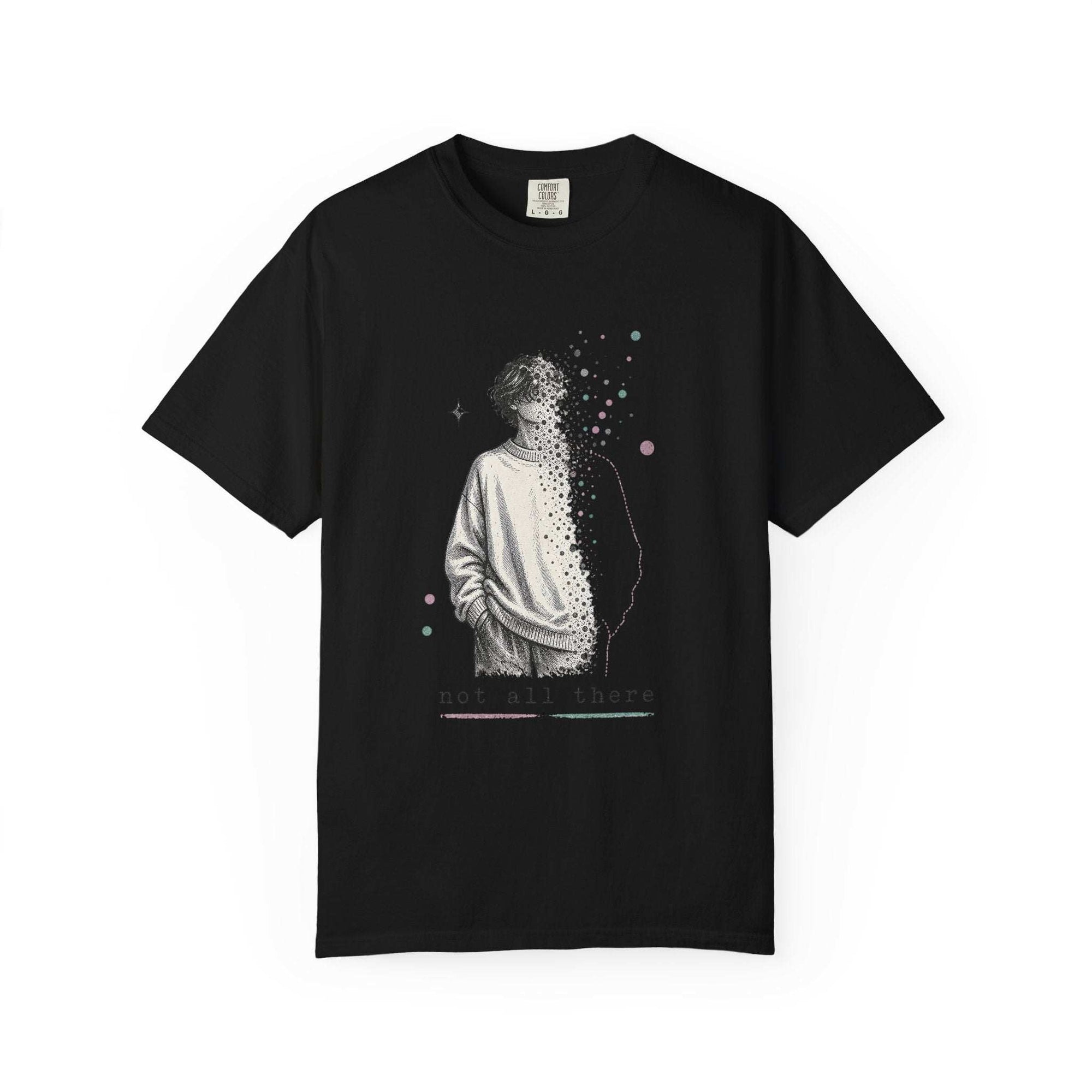 T-Shirt — 'not all there' Abstract Disintegrating Figure Weirdcore Graphic Tee